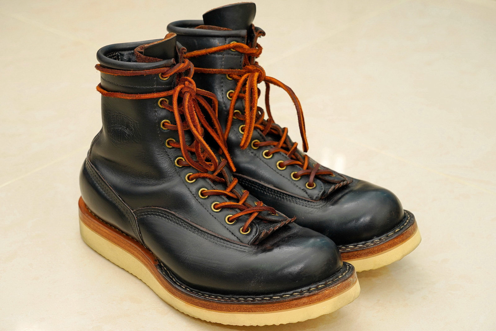 White's Boots Lace to Toe Horween Black,外觀1