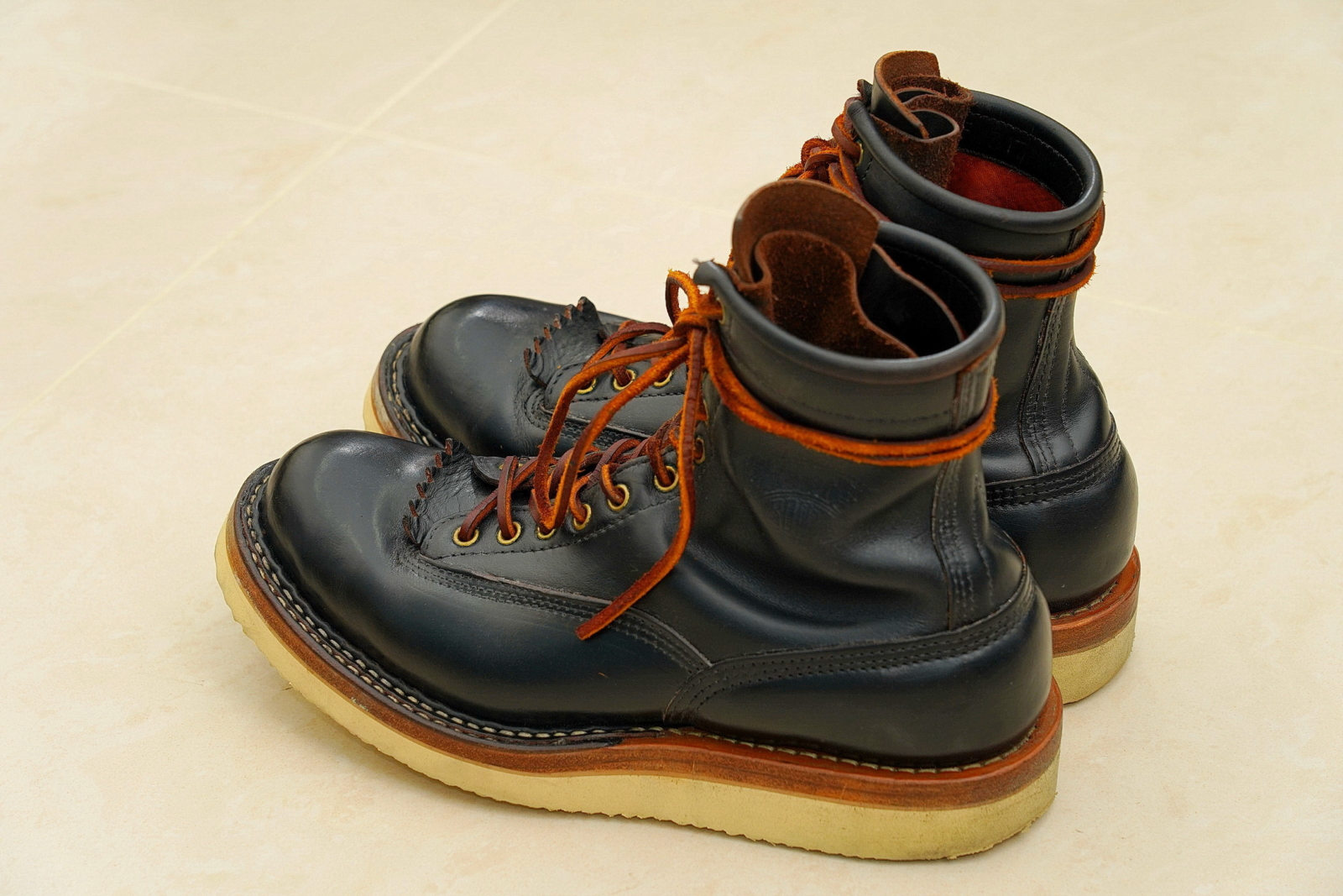 White's Boots Lace to Toe Horween Black,外觀4