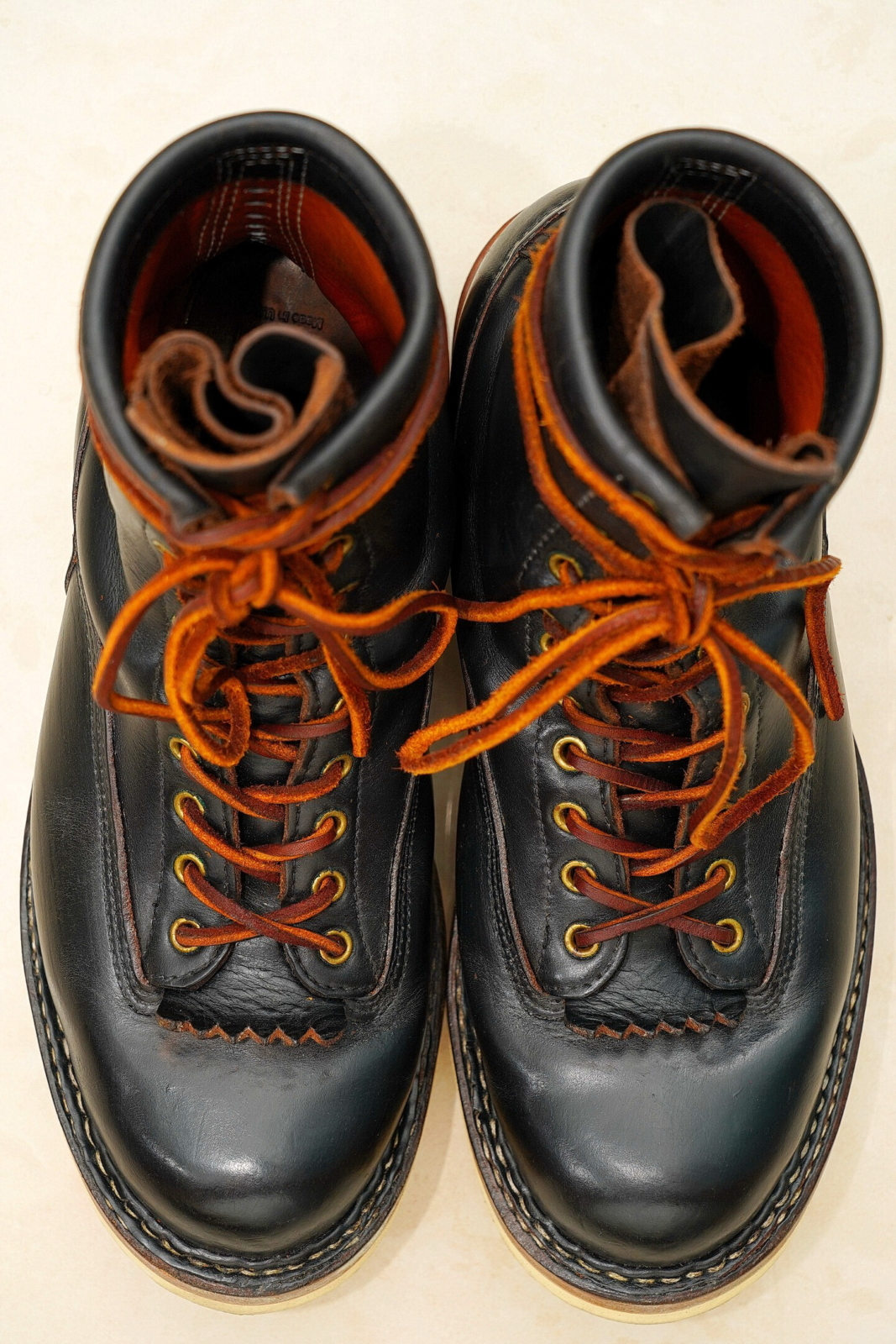White's Boots Lace to Toe Horween Black,俯瞰