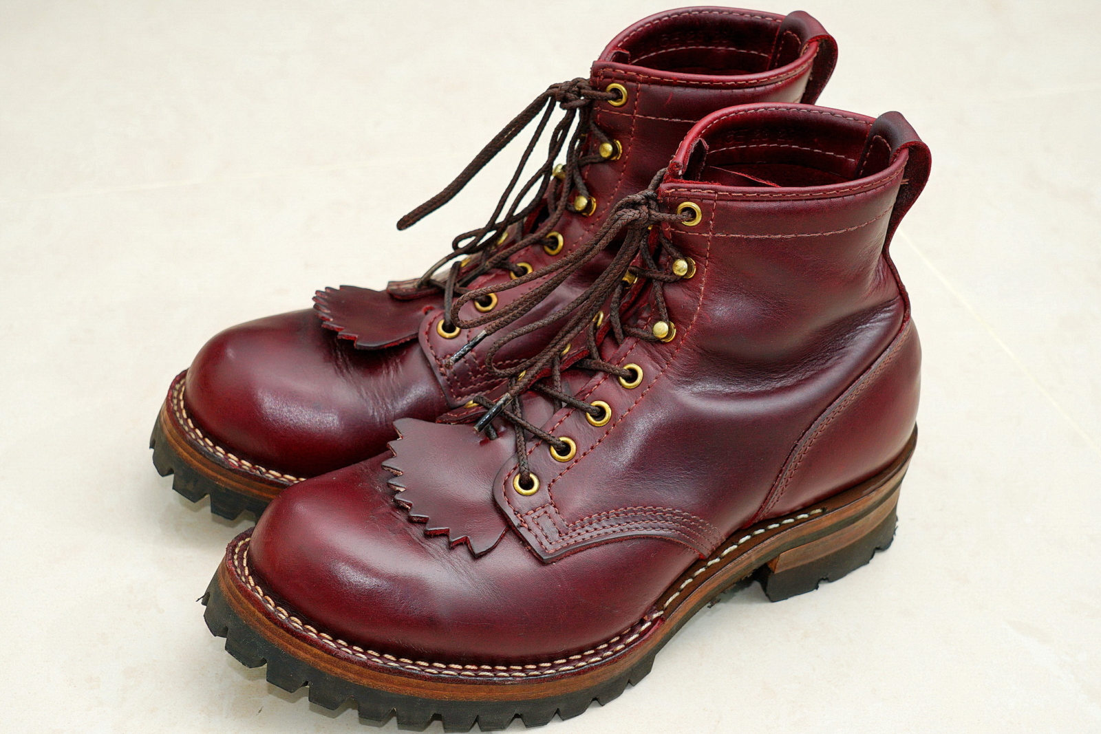 WESCO Boots Jobmaster Burgundy 酒紅七吋皮靴,外觀1
