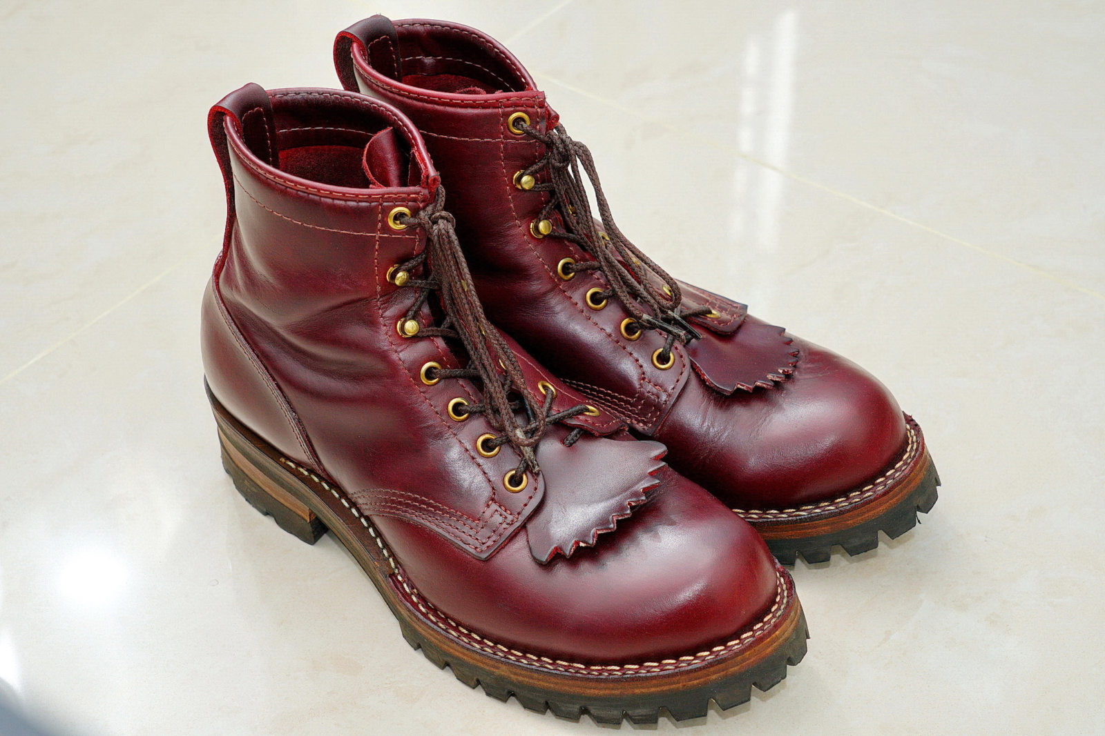 WESCO Boots Jobmaster Burgundy 酒紅七吋皮靴,外觀2