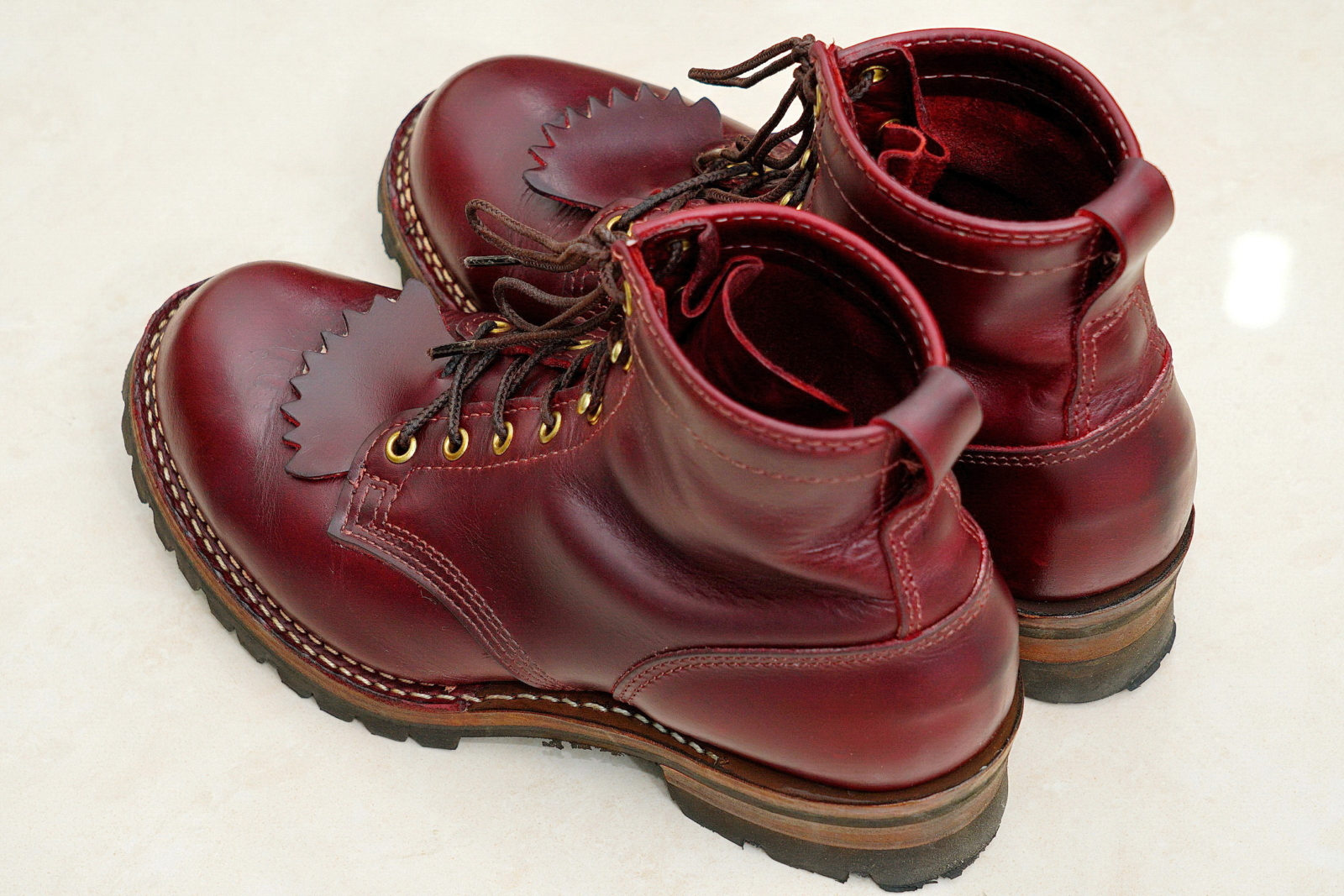 WESCO Boots Jobmaster Burgundy 酒紅七吋皮靴,外觀3