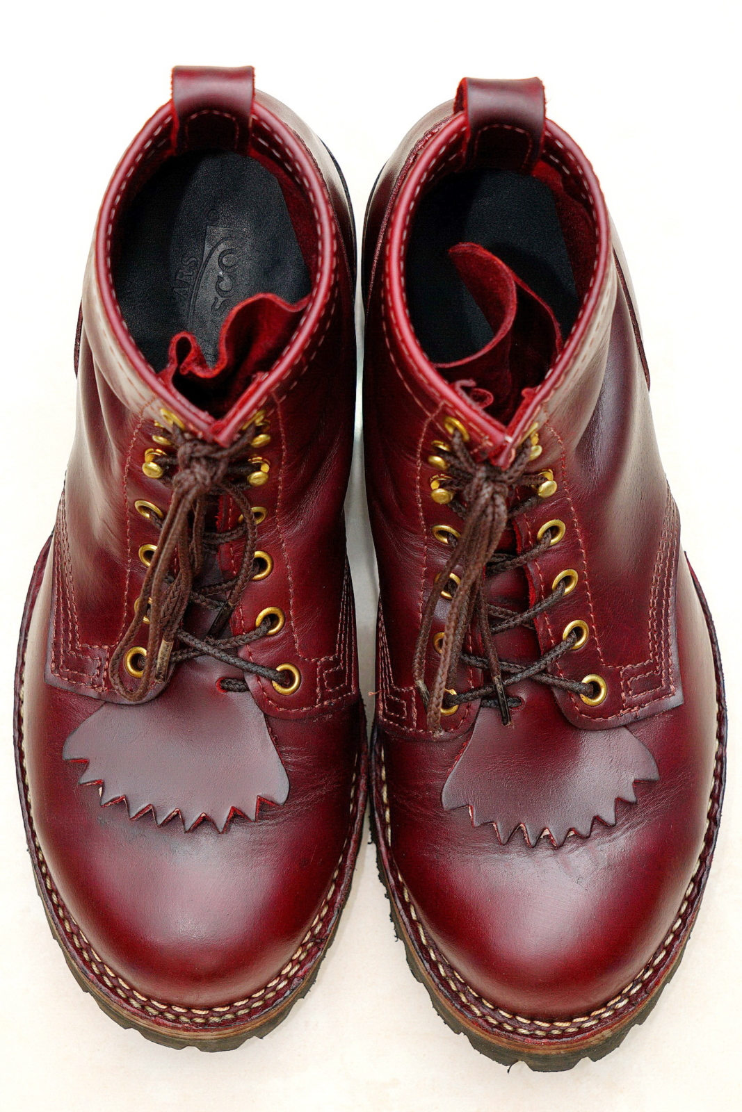 WESCO Boots Jobmaster Burgundy 酒紅七吋皮靴,俯視