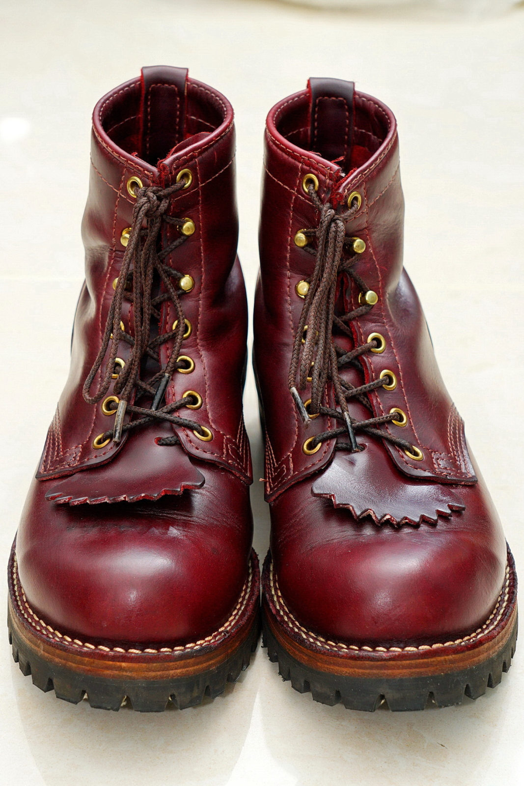 WESCO Boots Jobmaster Burgundy 酒紅七吋皮靴,正面