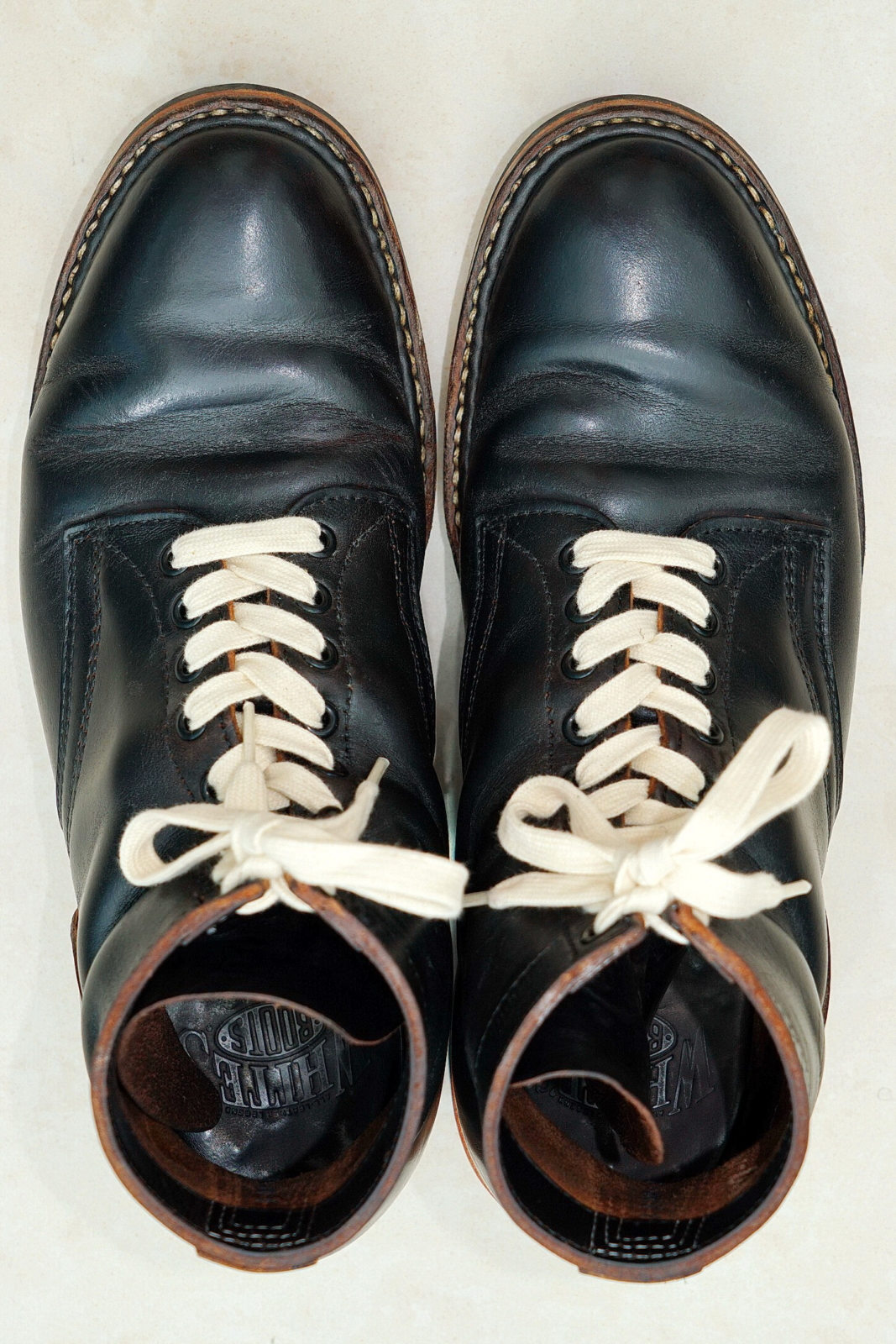 White's MP Service Boots 5Inches Horween CXL BLK 軍警靴,俯視