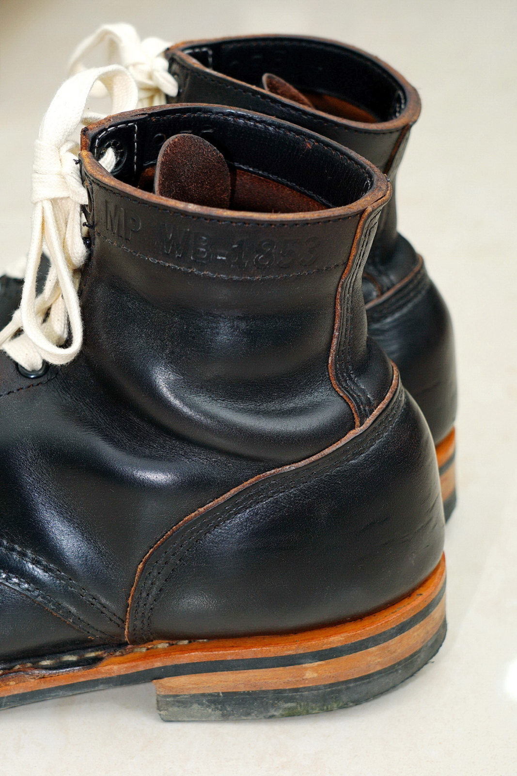 White's MP Service Boots 5Inches Horween CXL BLK 軍警靴,鞋跟特寫1