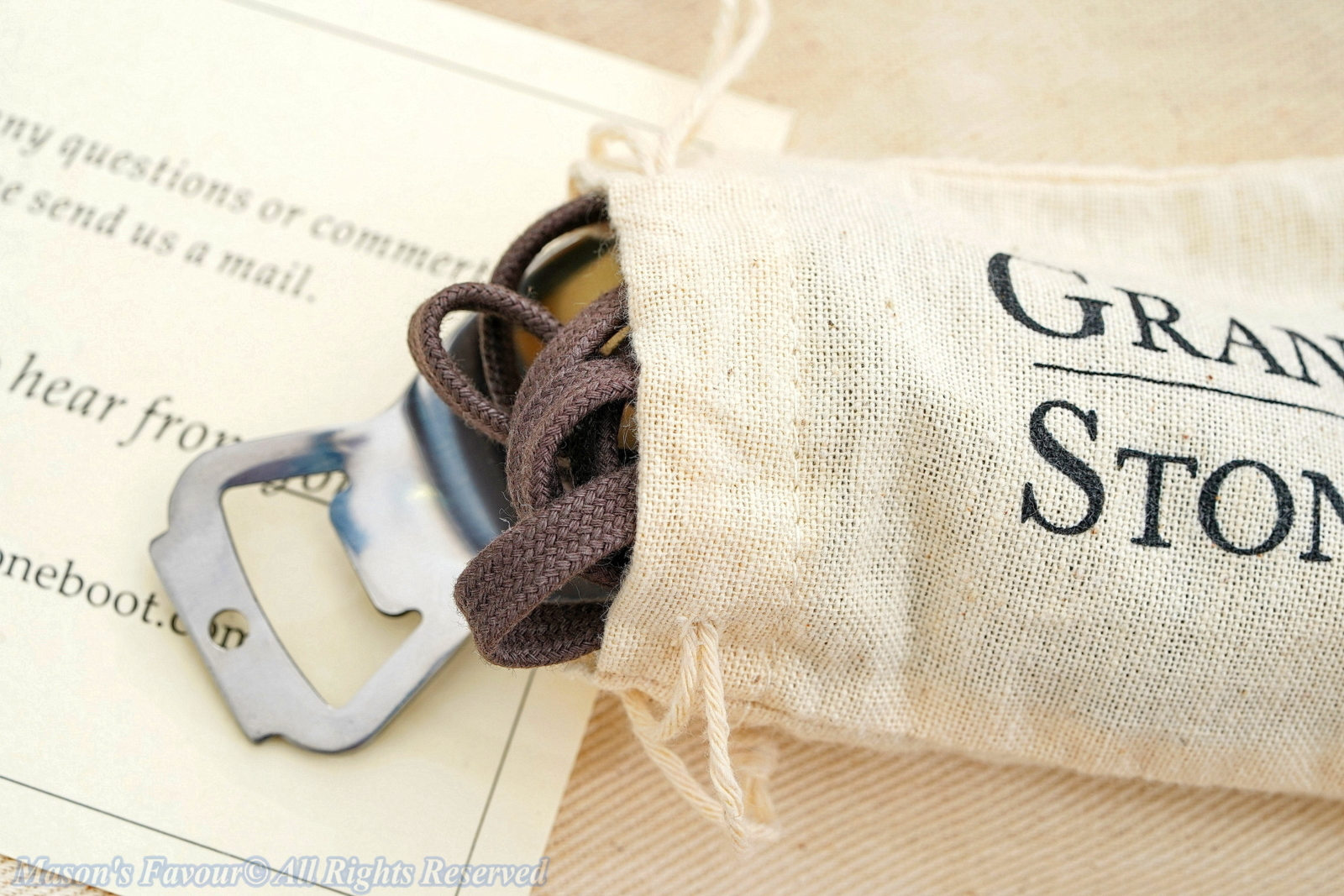 Grant Stone Brass Boot Saddle Tan - Accessory Bag Open