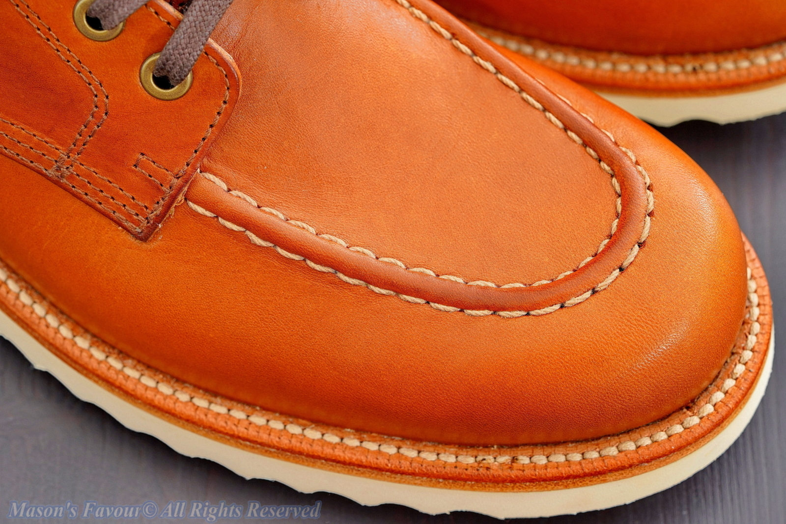 Grant Stone Brass Boot Saddle Tan - Right Toe Perspective