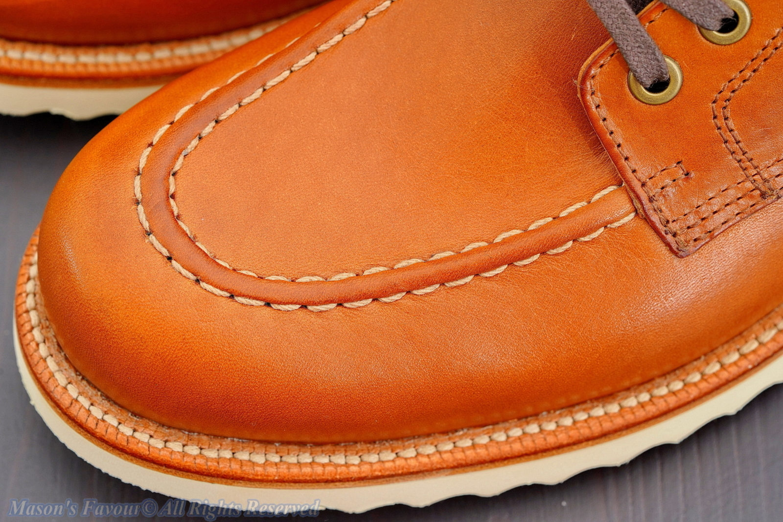 Grant Stone Brass Boot Saddle Tan - Left Toe Perspective