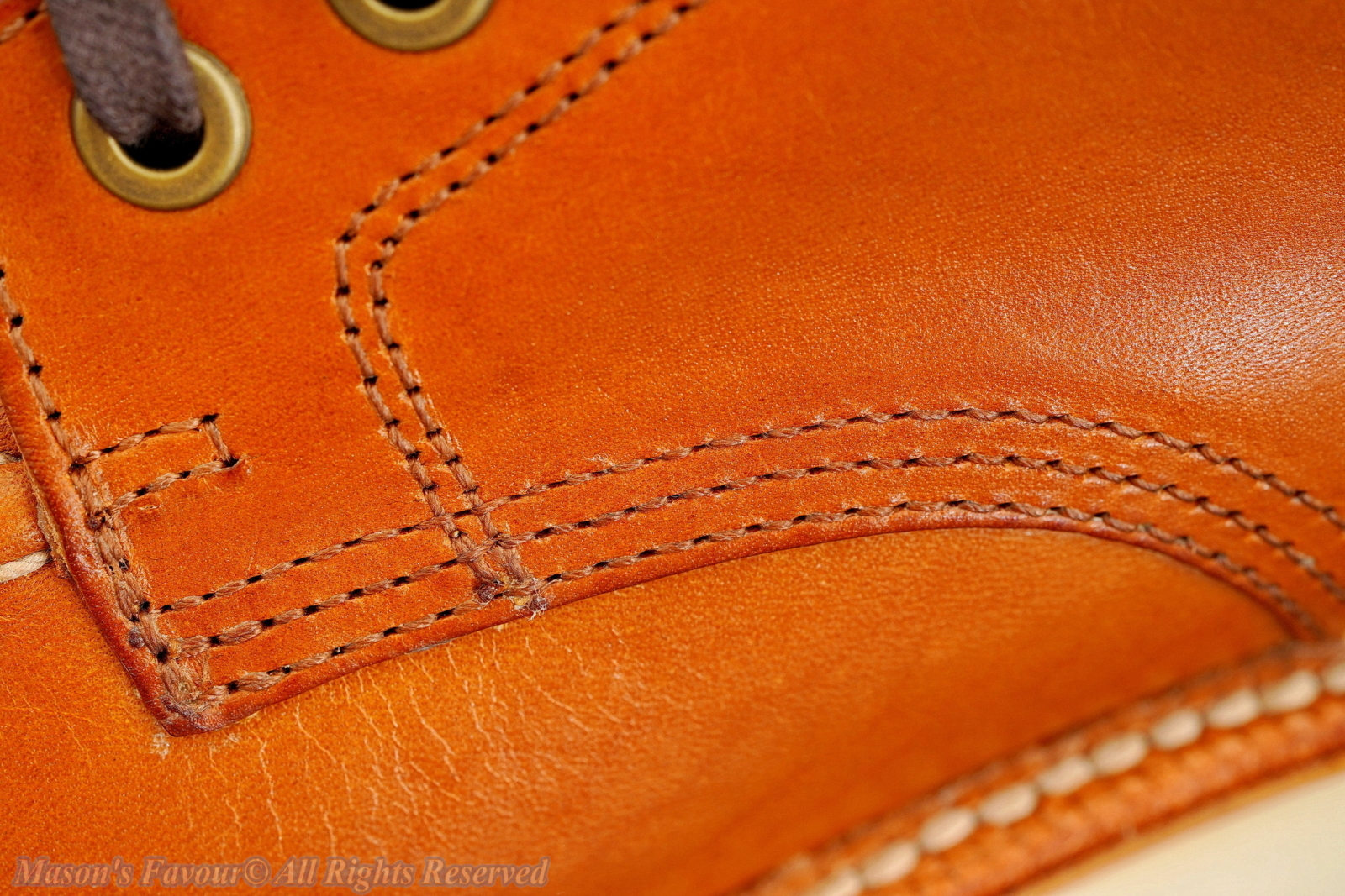 Grant Stone Brass Boot Saddle Tan - Seams 2