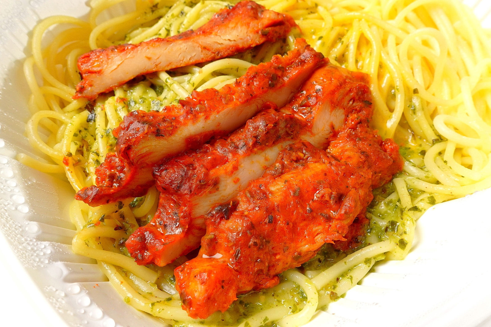 Chicken Green Sauce Noodles