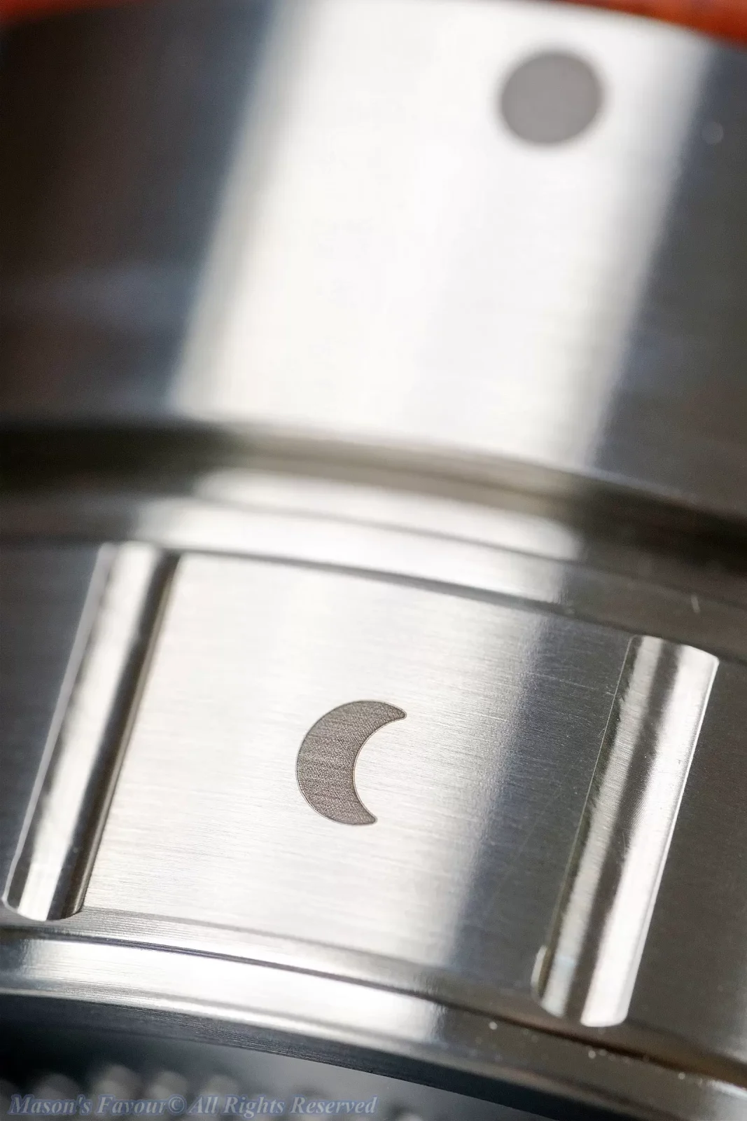 Aram Espresso Maker, Aram Coffee Maker - Portafilter, Enlarged View, Alignment Sun&Moon Marks