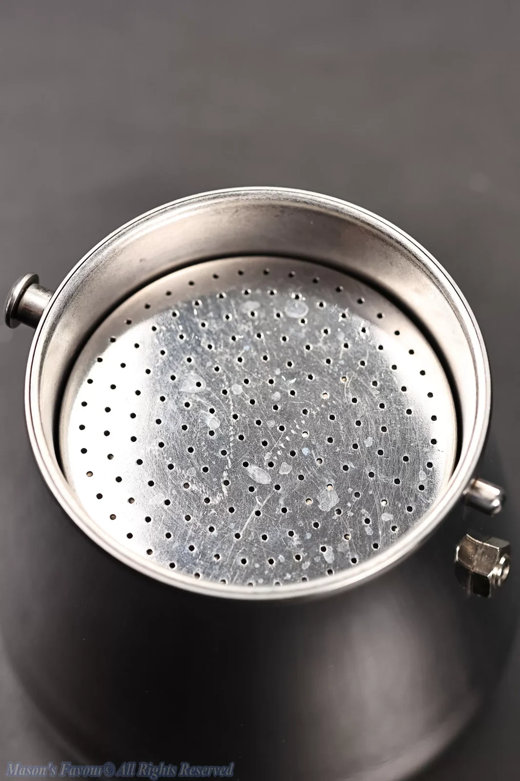 Giannini Restyling Moka Pot 6 Cups - Bottom Pot Part, wherein the Filter Basket is set Upside Down for Small Capacity for Coffee