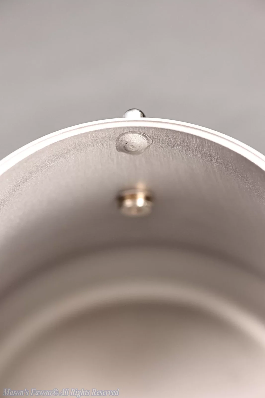 Giannini Restyling Moka Pot 6 Cups - Bottom Pot Part, Latch Boss viewed from inside of Water Tank