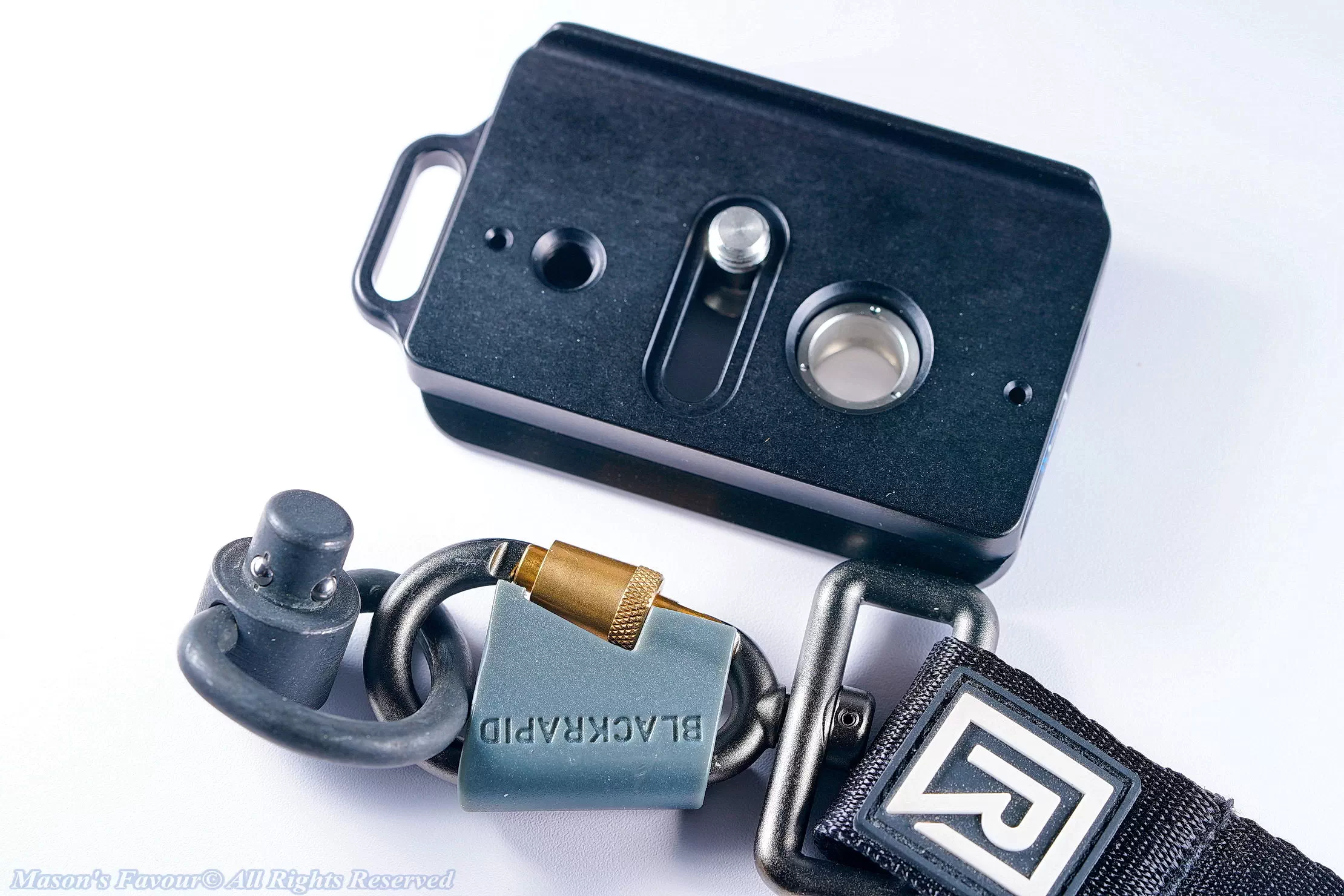 Kirk QD Quick Rlease Plate & QD Connector & Black Rapid Wrist Strap - Perspective