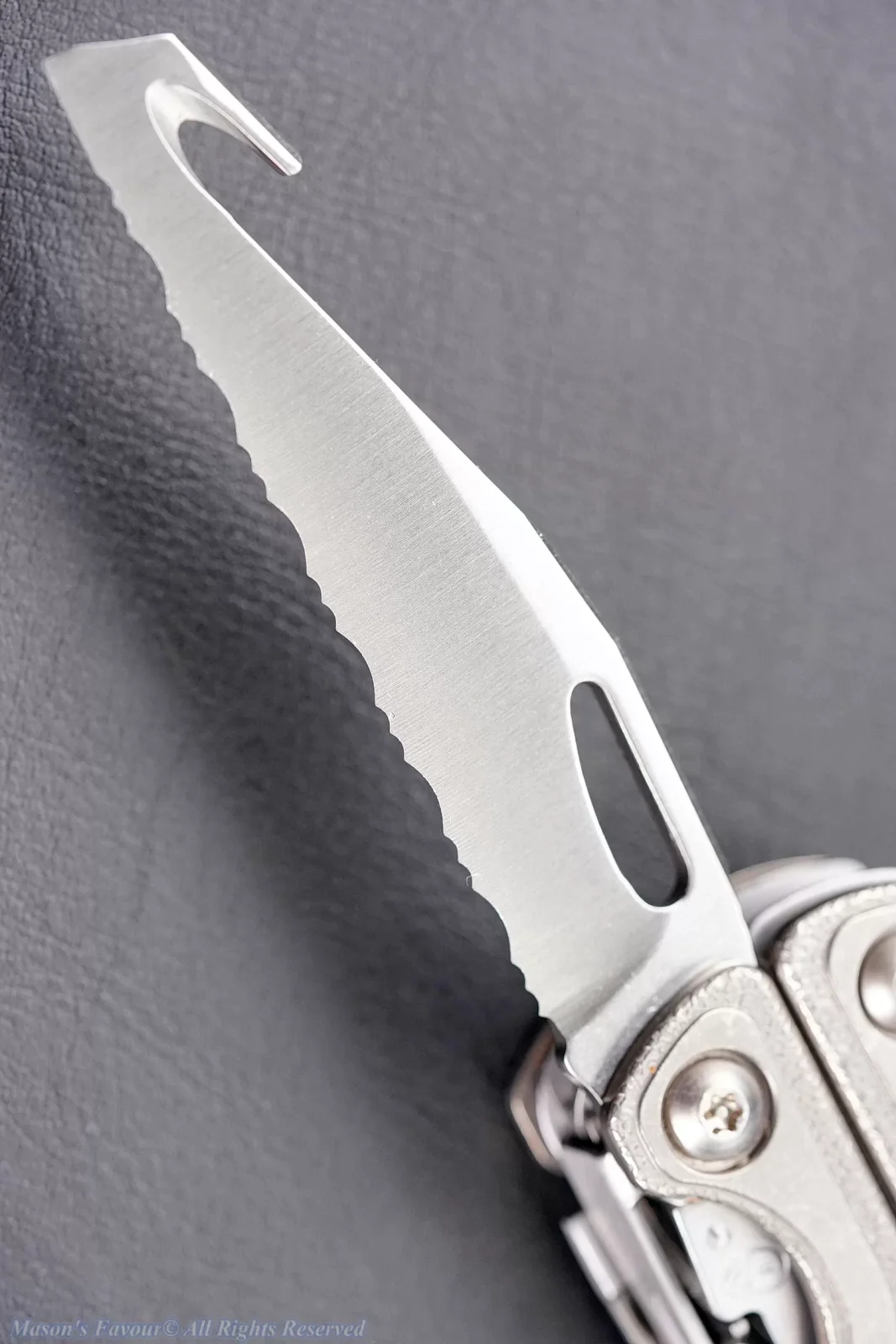Leatherman Charge+ TTI - 420HC Serrated Knife with Cutting Hook, Enlarged