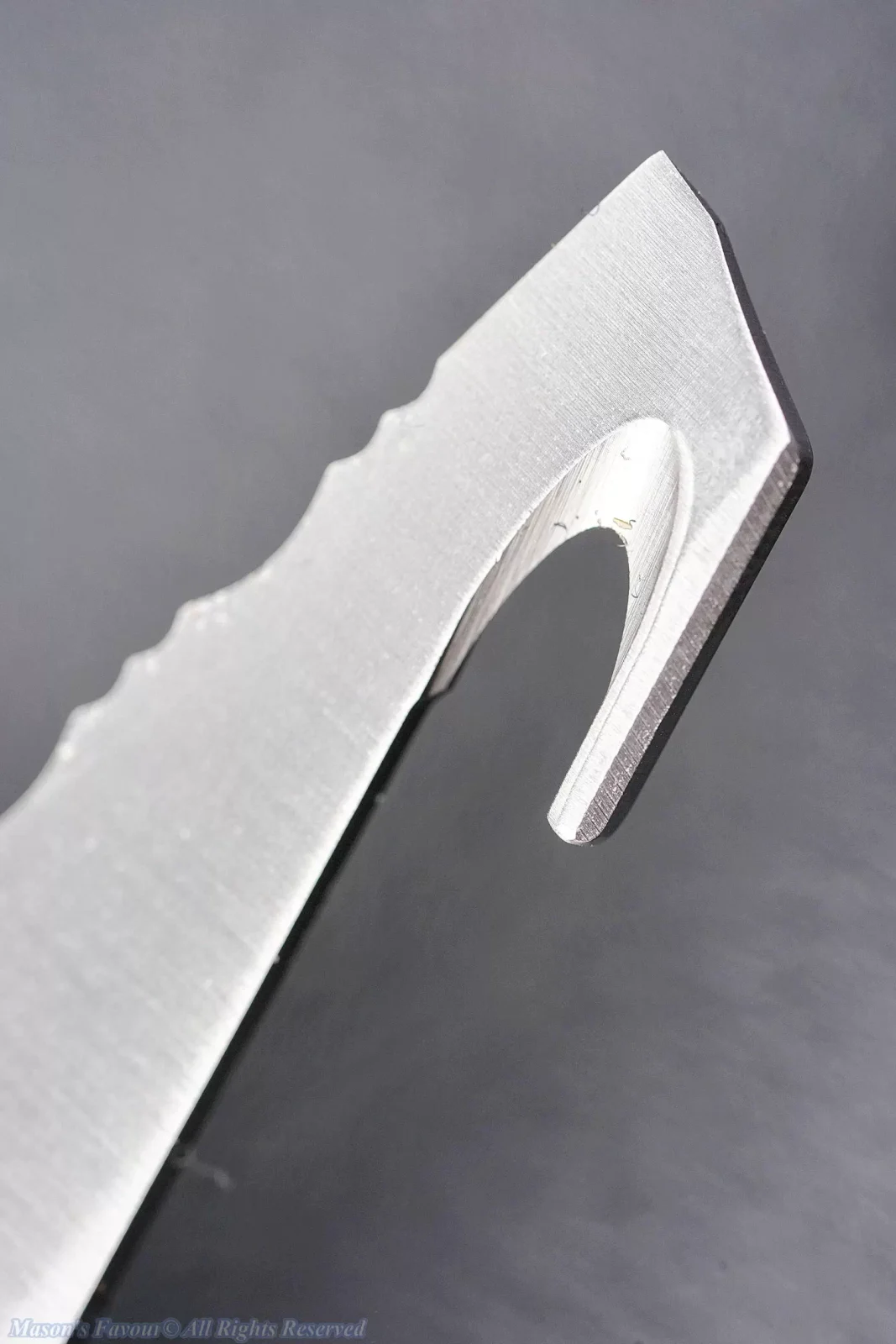 Leatherman Charge+ TTI - 420HC Serrated Knife with Cutting Hook, Enlarged Macro View