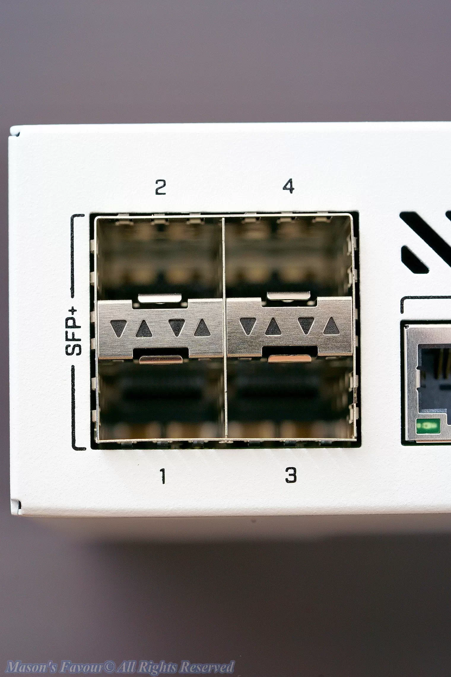 MikroTik CCR2116, Front, SFP+ Ports