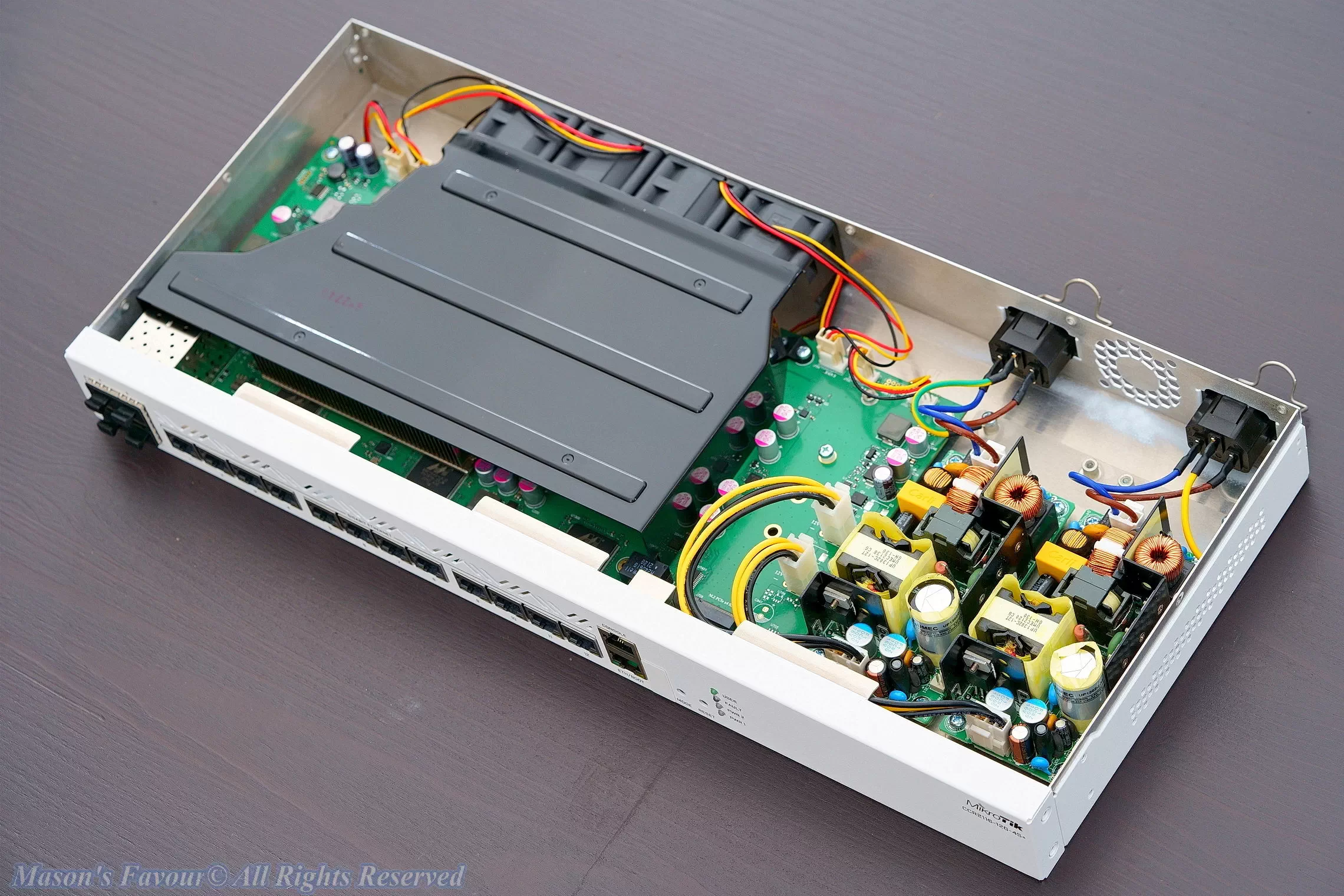 MikroTik CCR2116, Teardown, Inside Configuration, Perpective 2