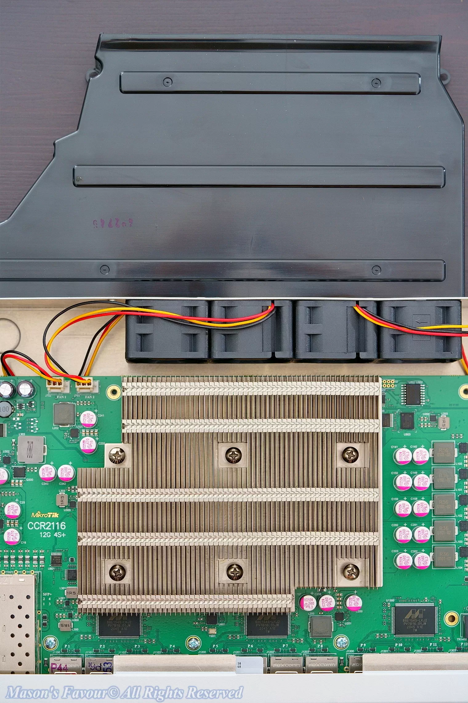MikroTik CCR2116, Teardown, Heatsink Air Duct Removal, Hreatsink Revealed