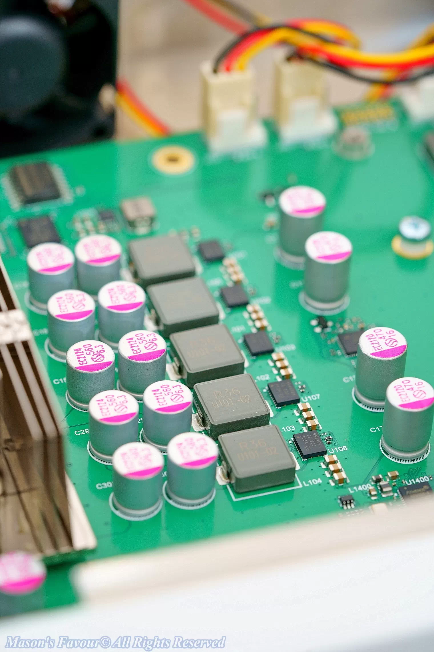 MikroTik CCR2116, Teardown, Capacitors and MOSFETs, Enlarged Perspective