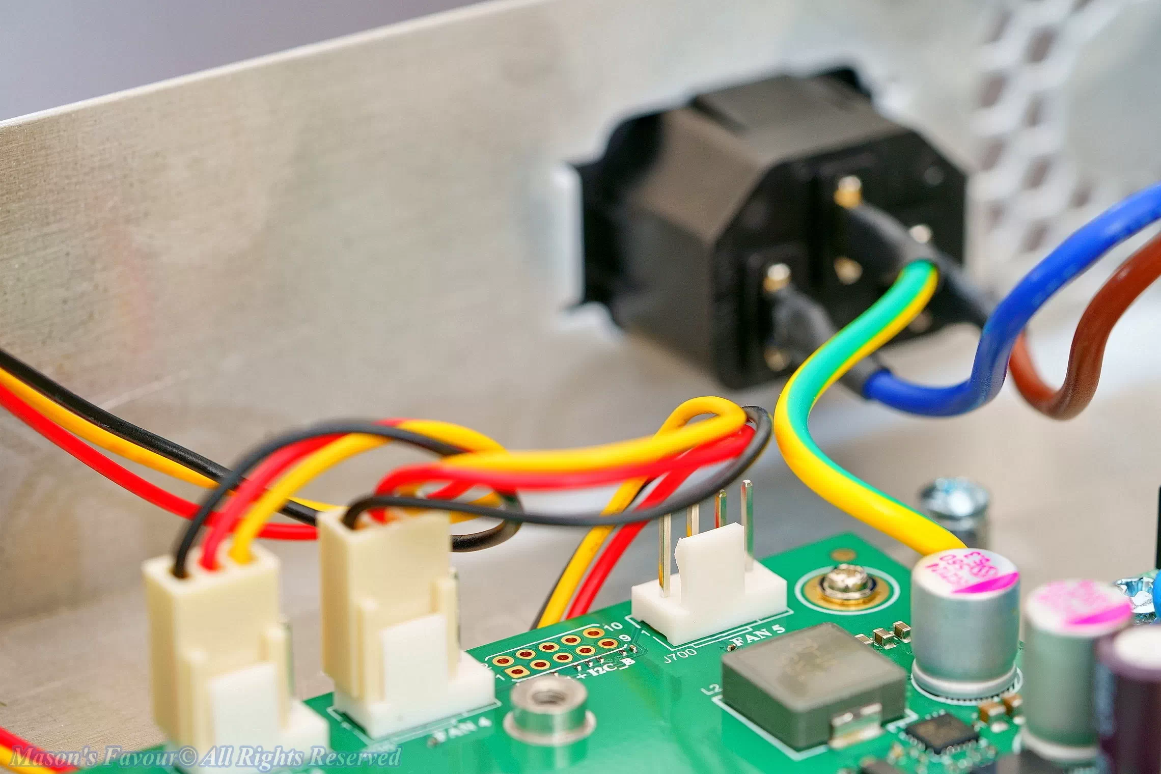MikroTik CCR2116, Teardown, Fans and PWM Power Connectors including a Spare Connector, Enlarged Perspective