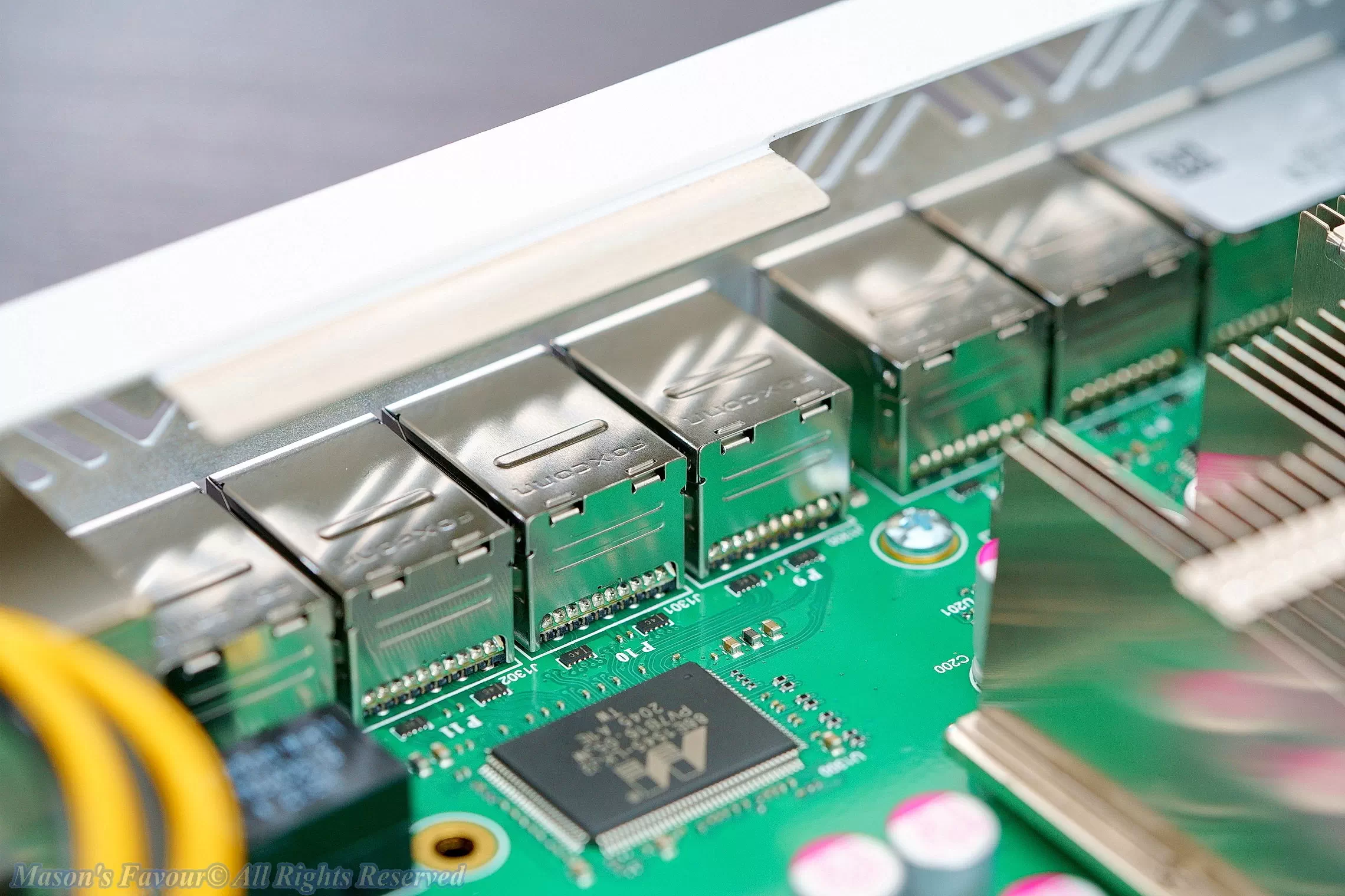 MikroTik CCR2116, Teardown,RJ45 Gbe Connectors, Perspective