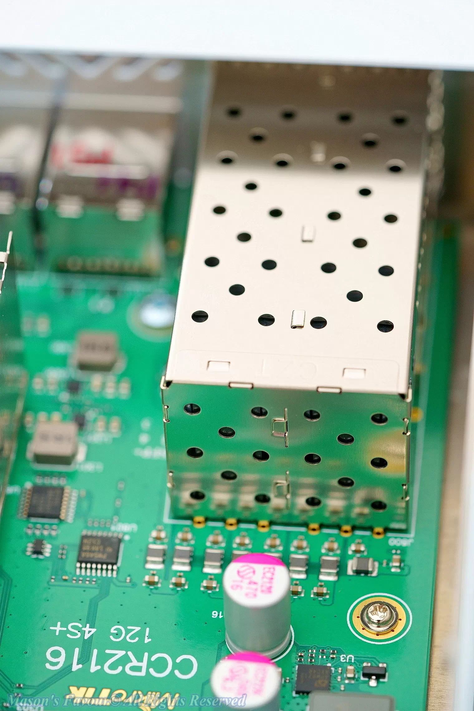 MikroTik CCR2116, Teardown, Vertical Type Quad SFP+ Shell, Another Perspective