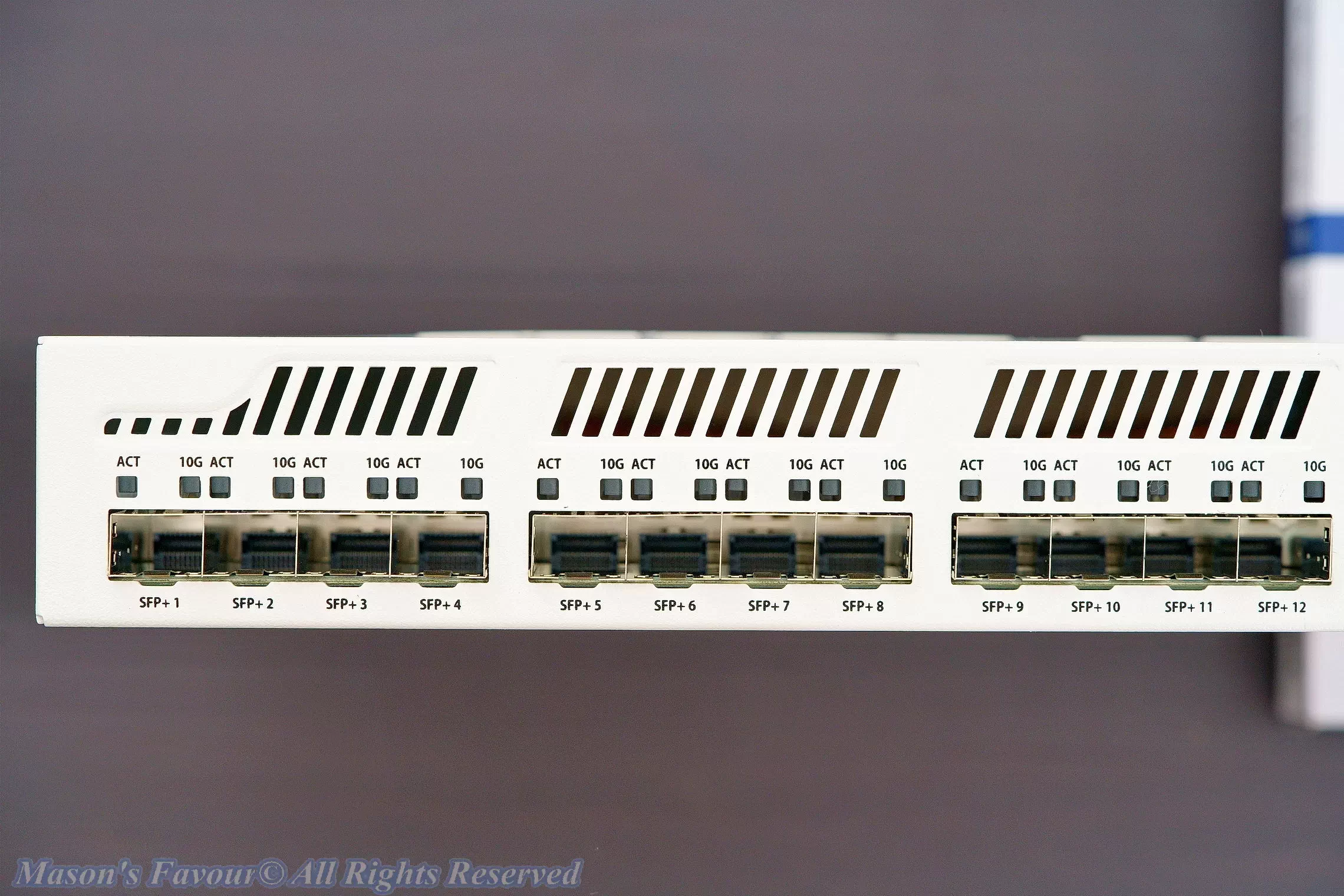 MikroTik CRS317-1G-16S+RM - Front, SFP+ Unplugged