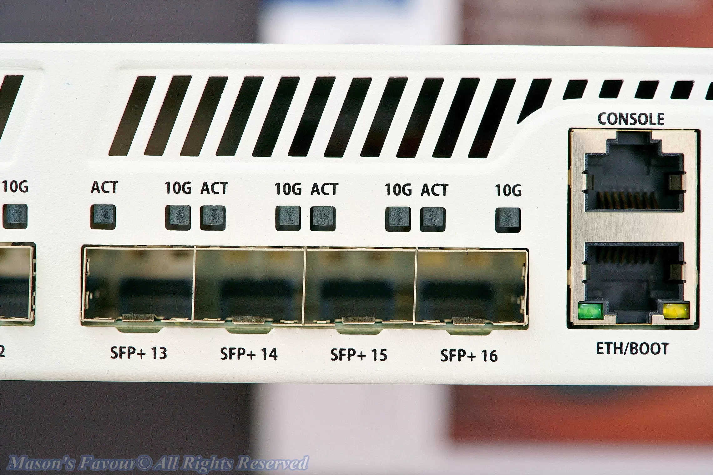 MikroTik CRS317-1G-16S+RM - Front, SFP+ Ports 13-16