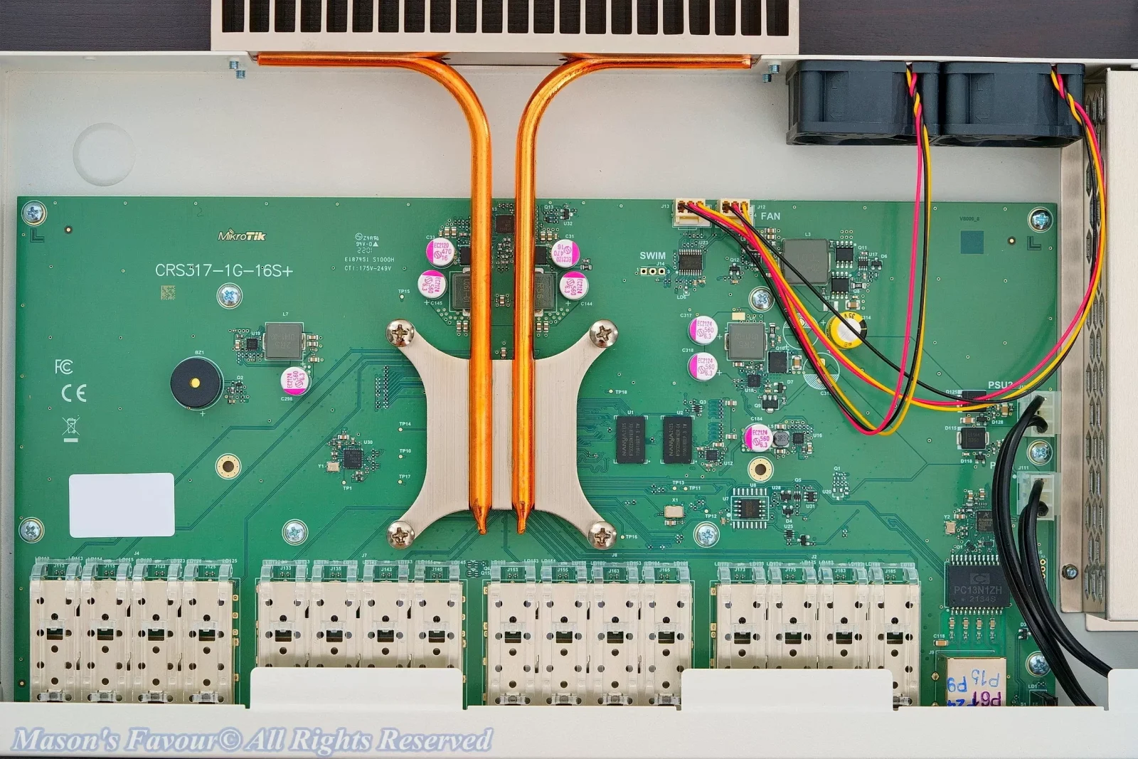 MikroTik CRS317-1G-16S+RM - Uncovered Top, Circuit Layout