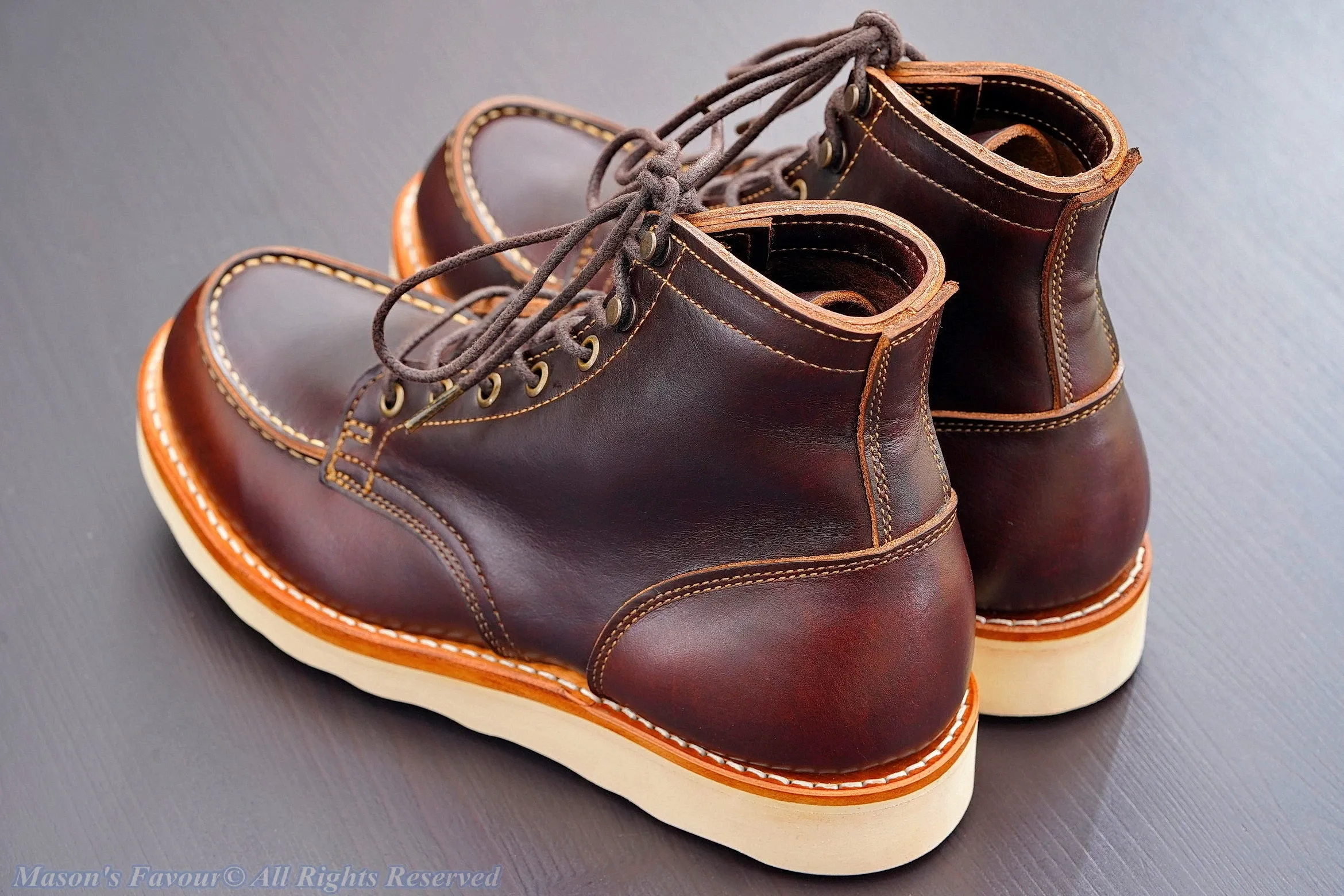 Truman Boots Bay Double Shot Moc Toe - Perspective with Laces 4