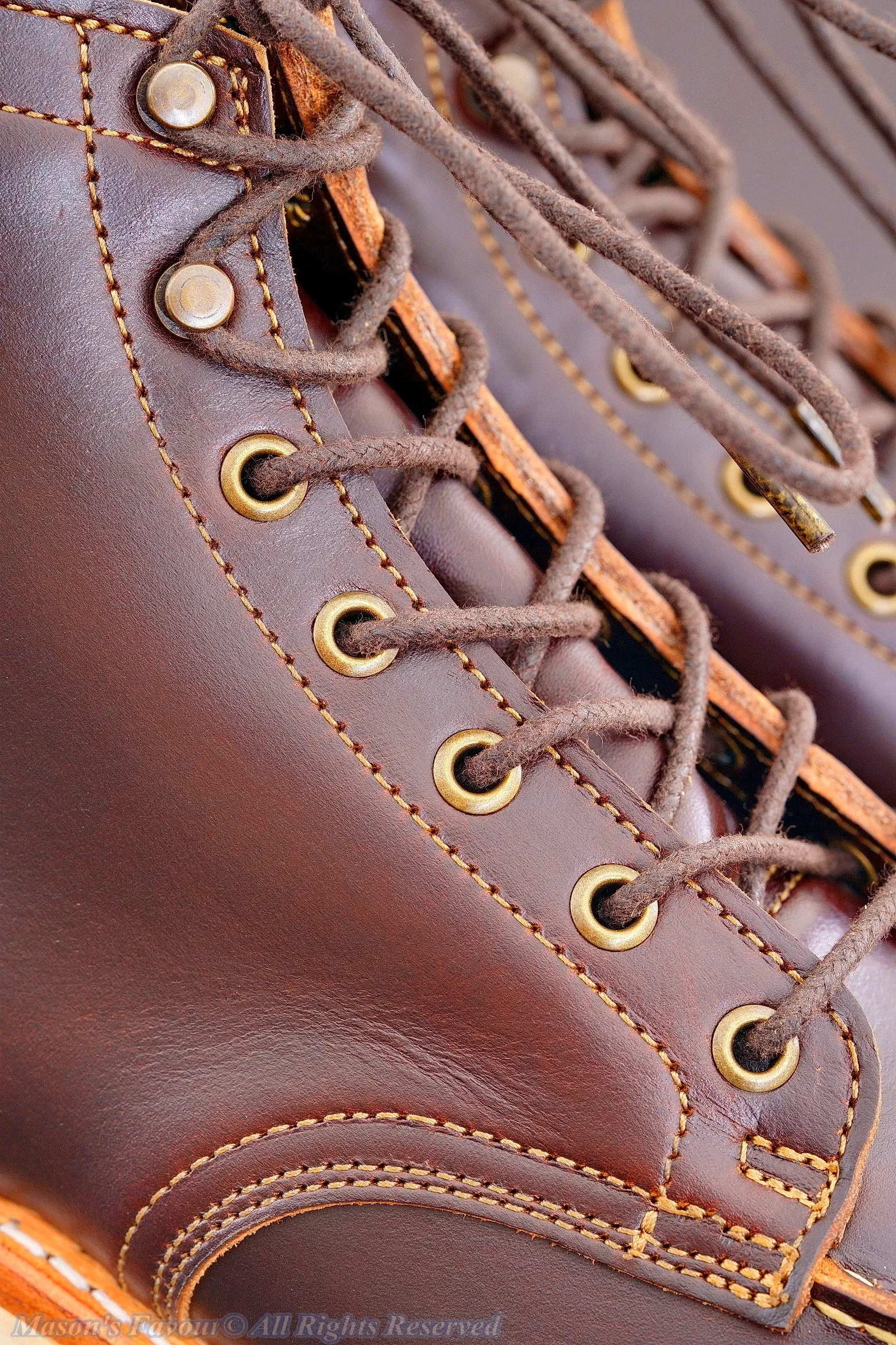 Truman Boots Bay Double Shot Moc Toe - Brass Eyelets & Hooks 1