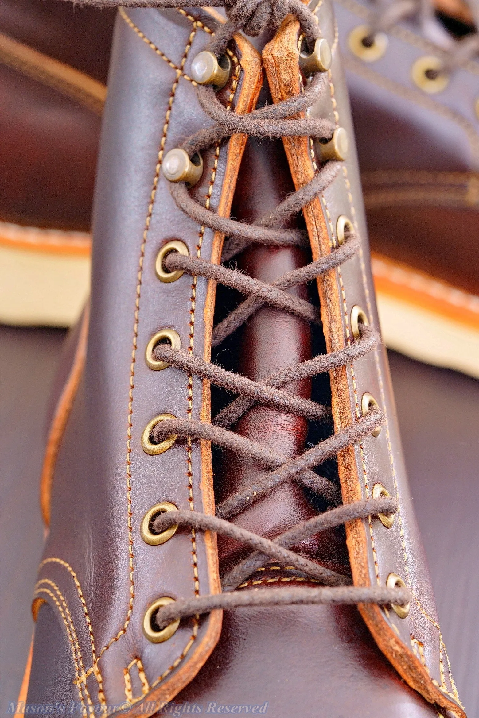 Truman Boots Bay Double Shot Moc Toe - Brass Eyelets & Hooks 2