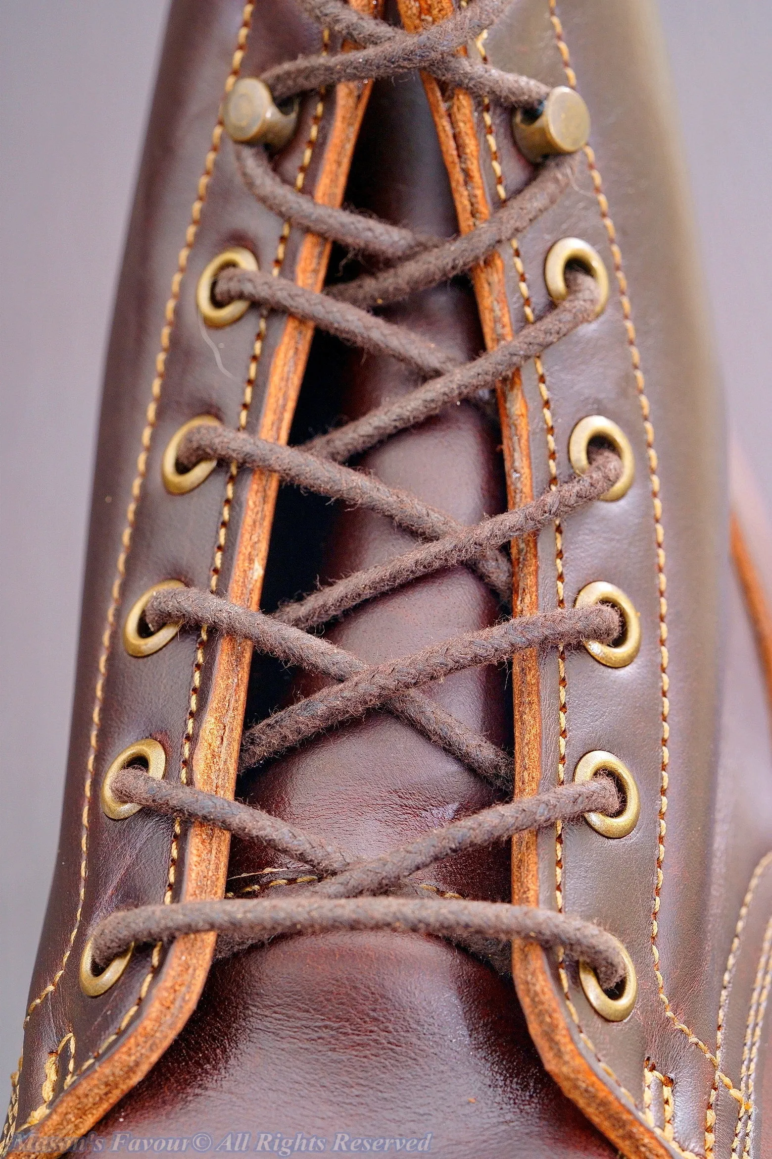 Truman Boots Bay Double Shot Moc Toe - Brass Eyelets & Hooks 3
