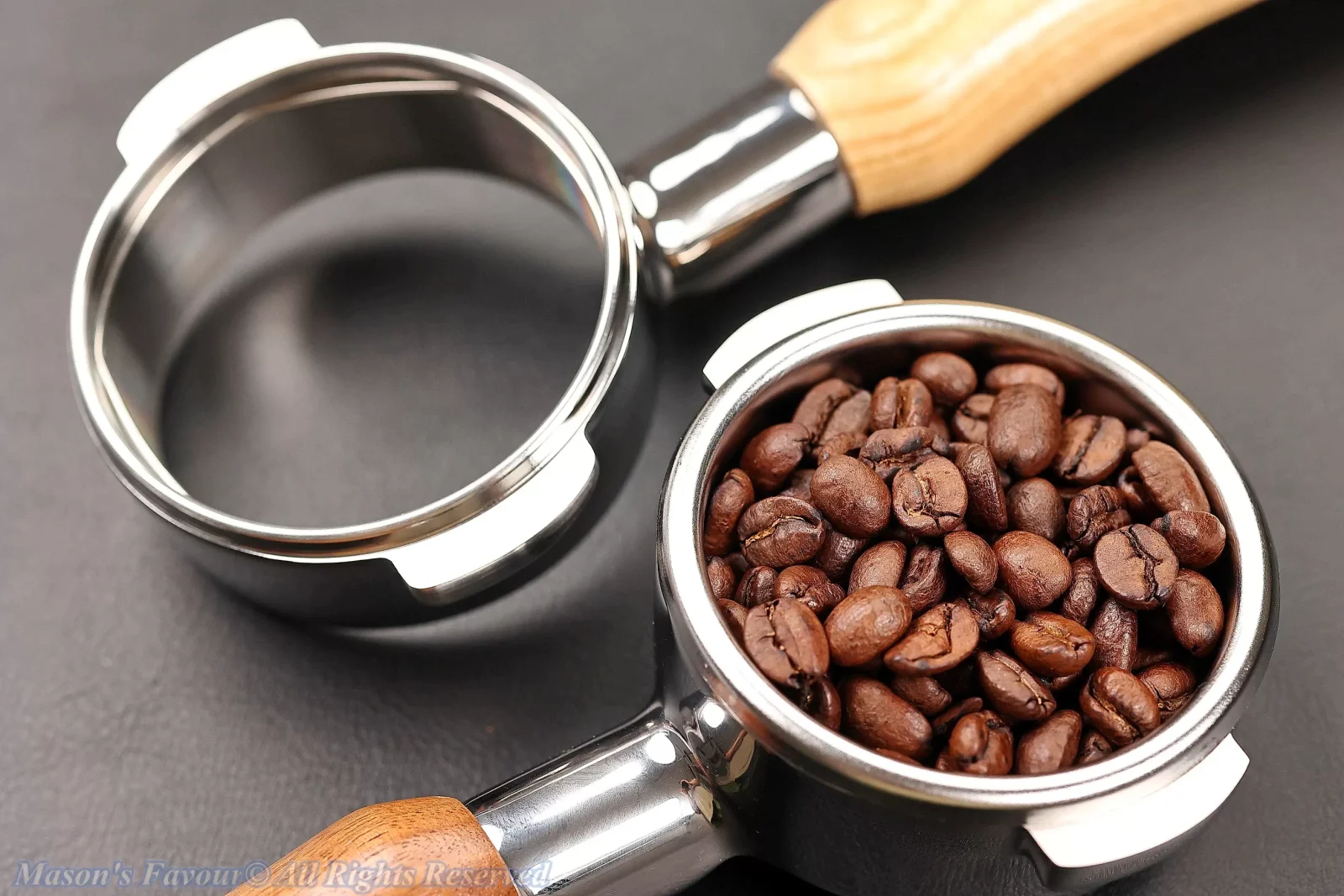 Espresso Coffee Maker Portafilter - Disassembly, Portafilters with Filter Basket & Coffee Beans