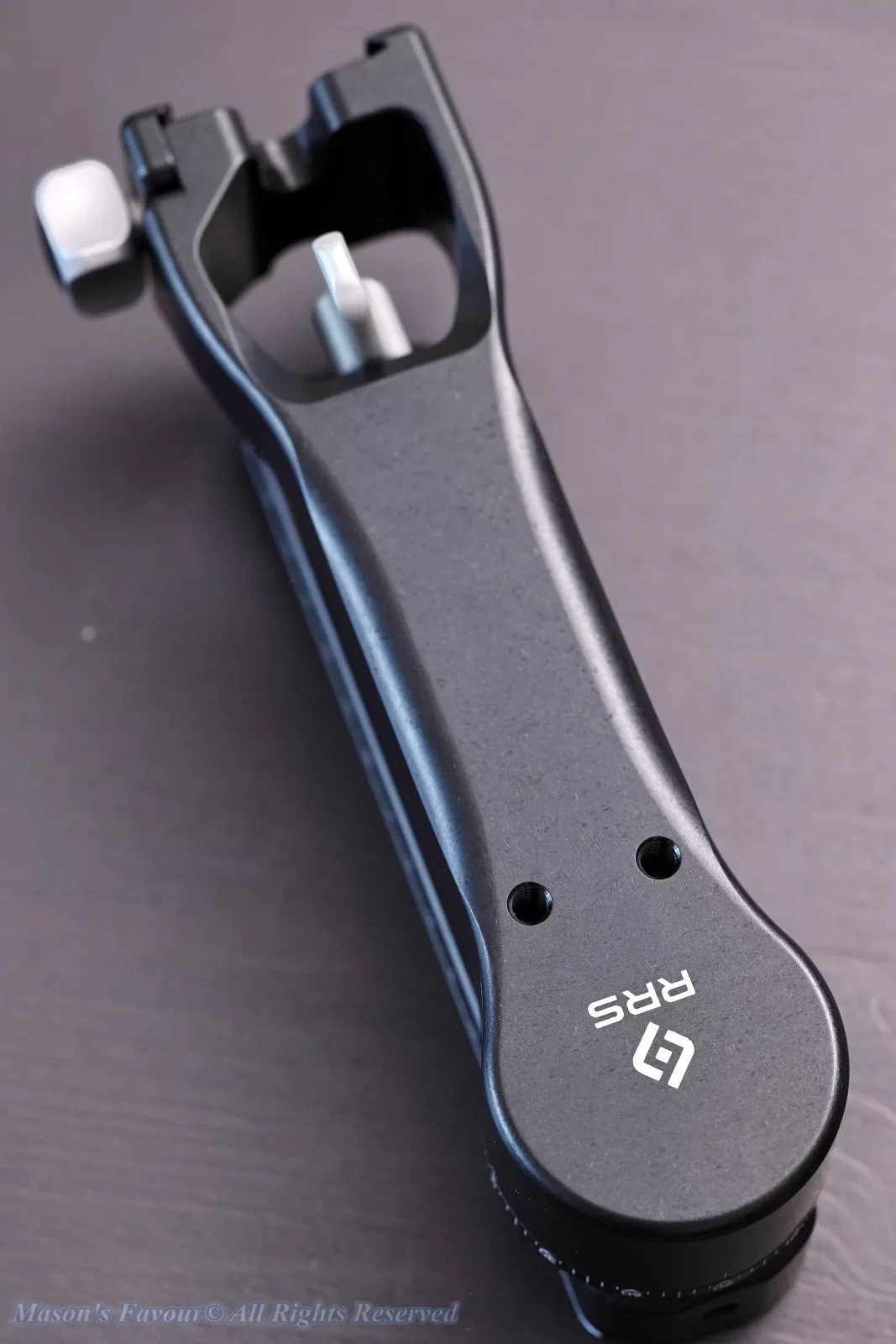 Really Right Stuff (RRS) PG-02MKII - Vertical Arm & Drop-Rail, Compact Mode, Perspective 2