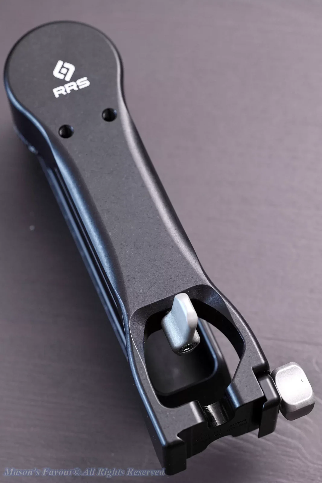 Really Right Stuff (RRS) PG-02MKII - Vertical Arm & Drop-Rail, Compact Mode, Perspective 4
