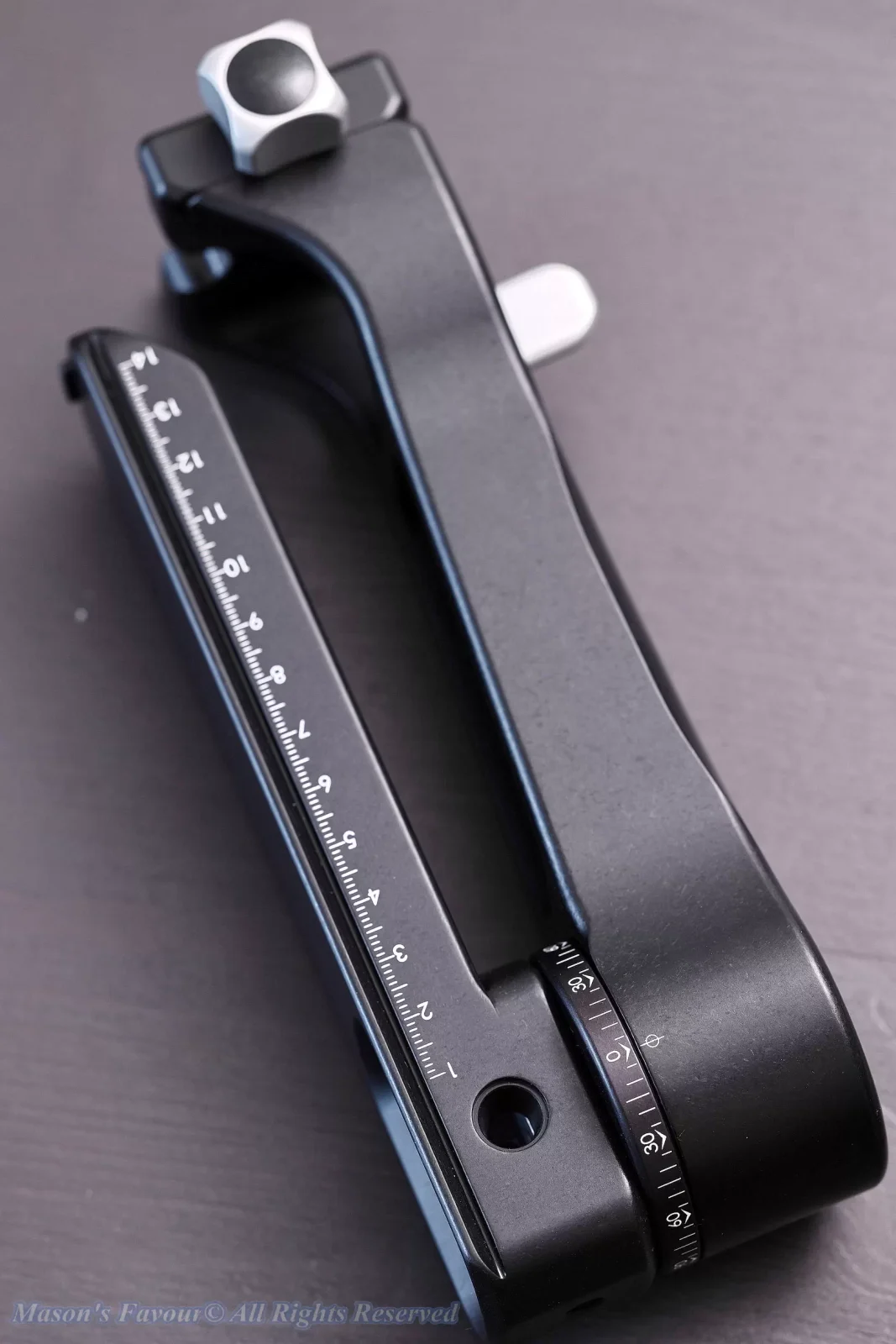 Really Right Stuff (RRS) PG-02MKII - Vertical Arm & Drop-Rail, Side View, Perspective 4