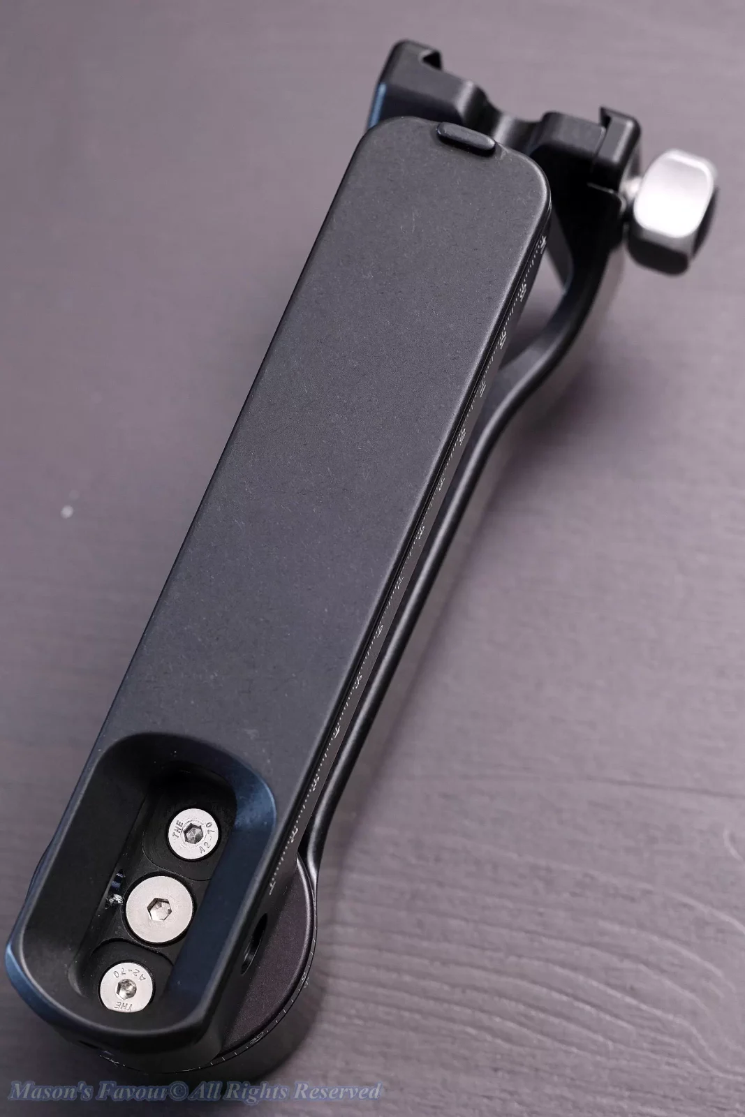 Really Right Stuff (RRS) PG-02MKII - Vertical Arm & Drop-Rail, Bottom View, Perspective 1