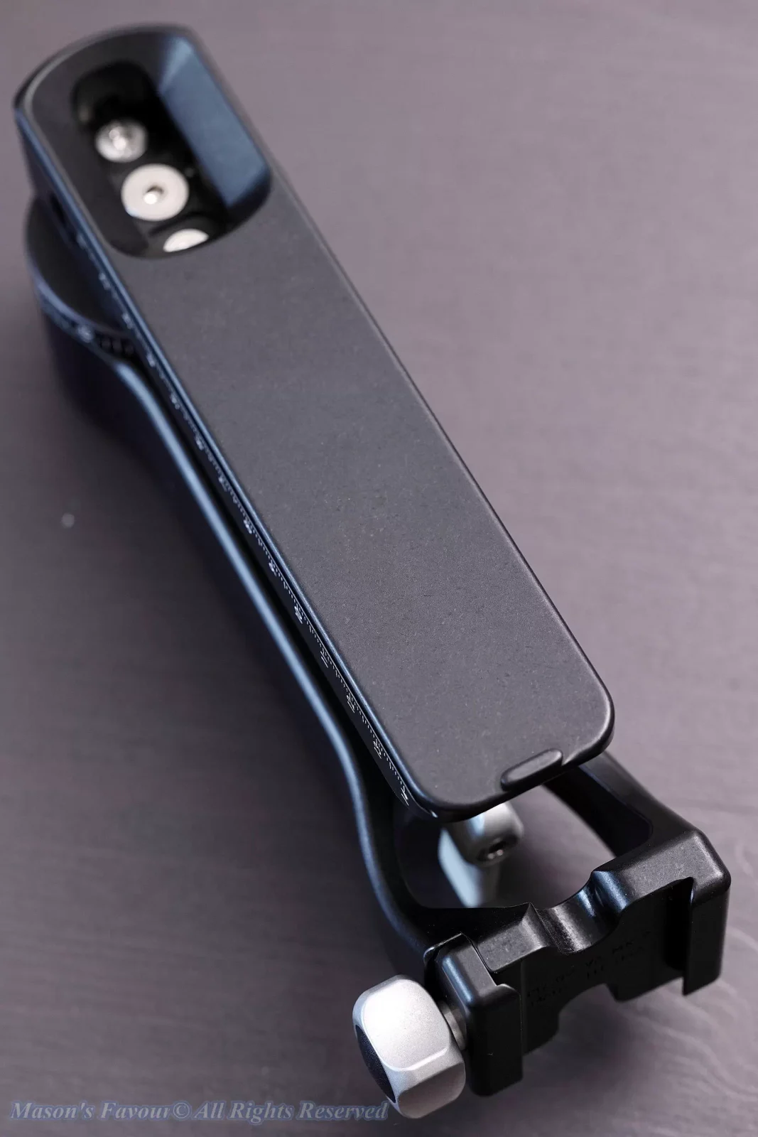Really Right Stuff (RRS) PG-02MKII - Vertical Arm & Drop-Rail, Bottom View, Perspective 4