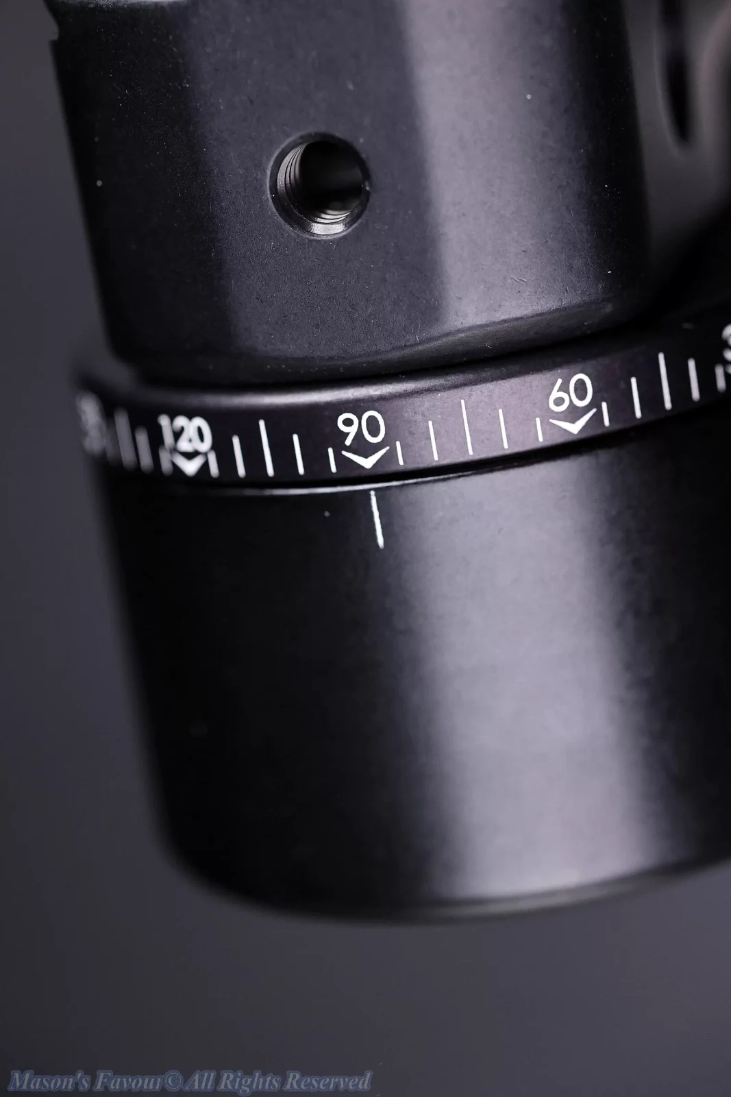 Really Right Stuff (RRS) PG-02MKII - Vertical Arm Marco - Tilt Cylinder, 1/4" Holes on Top Surface of the Vertical Arm