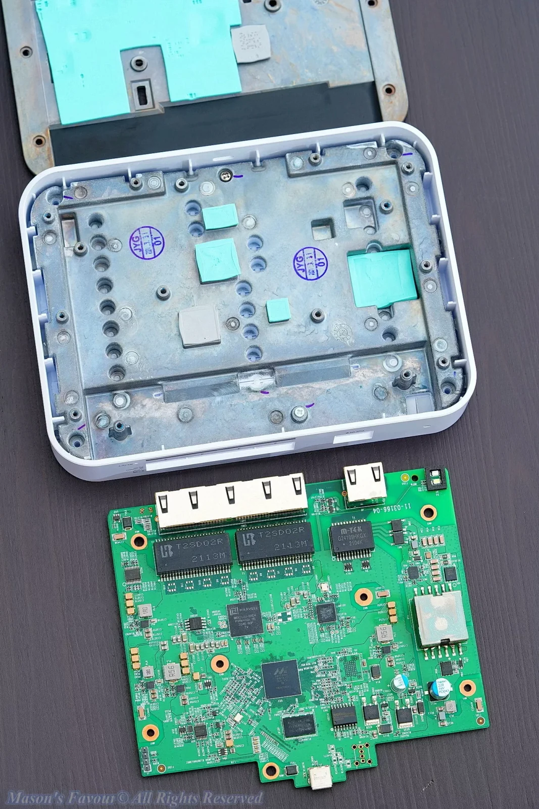 Ubiquiti UniFi Flex XG 10Gbe Switch - PCB Disassembled, Chip Revealed, Enlarged View