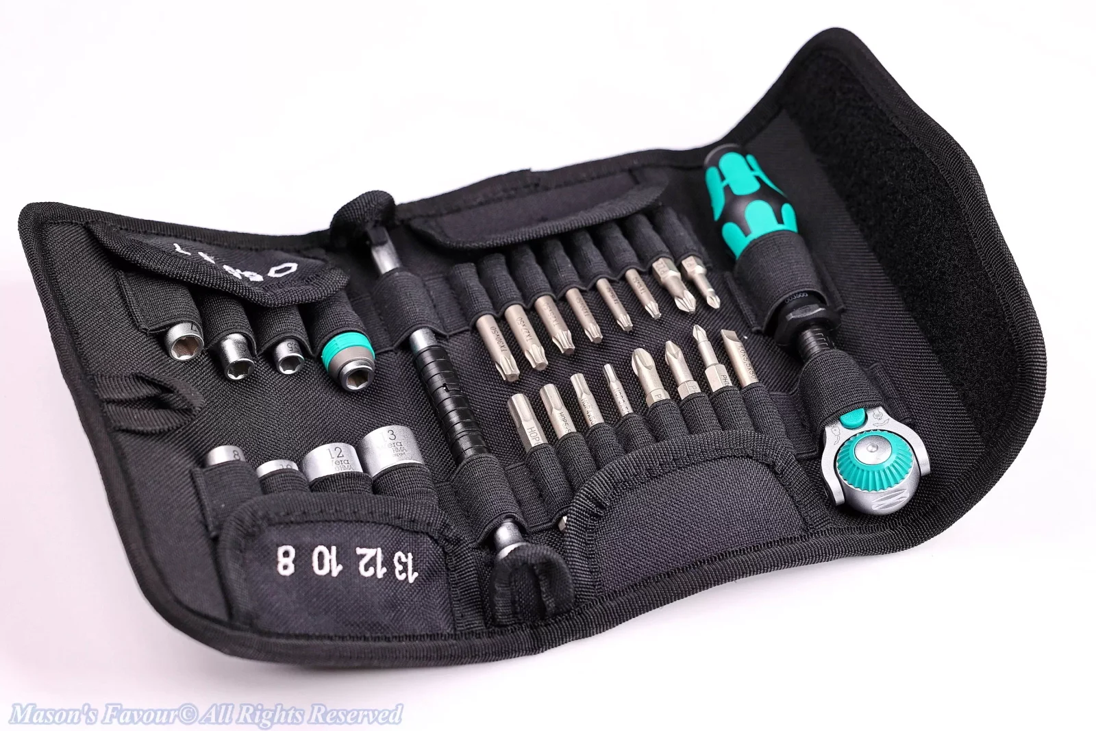 Wera KK-ZYKLOP-1/4" Ratchet Wrench Set - Tool Roll Bag, Unrolling 3