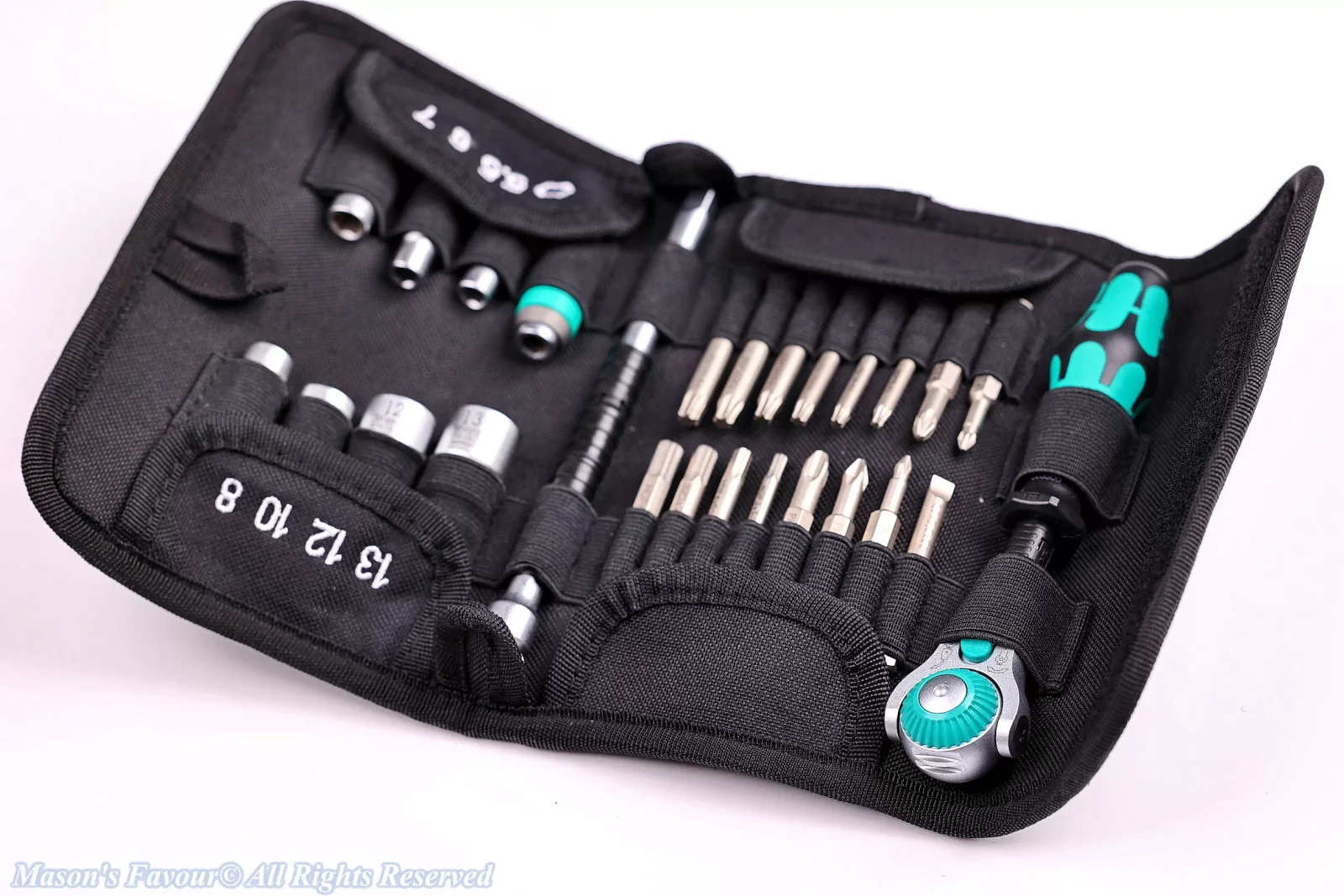 Wera KK-ZYKLOP-1/4" Ratchet Wrench Set - Tool Roll Bag, Unrolling 4